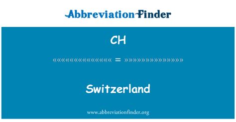 Abbreviation For Switzerland