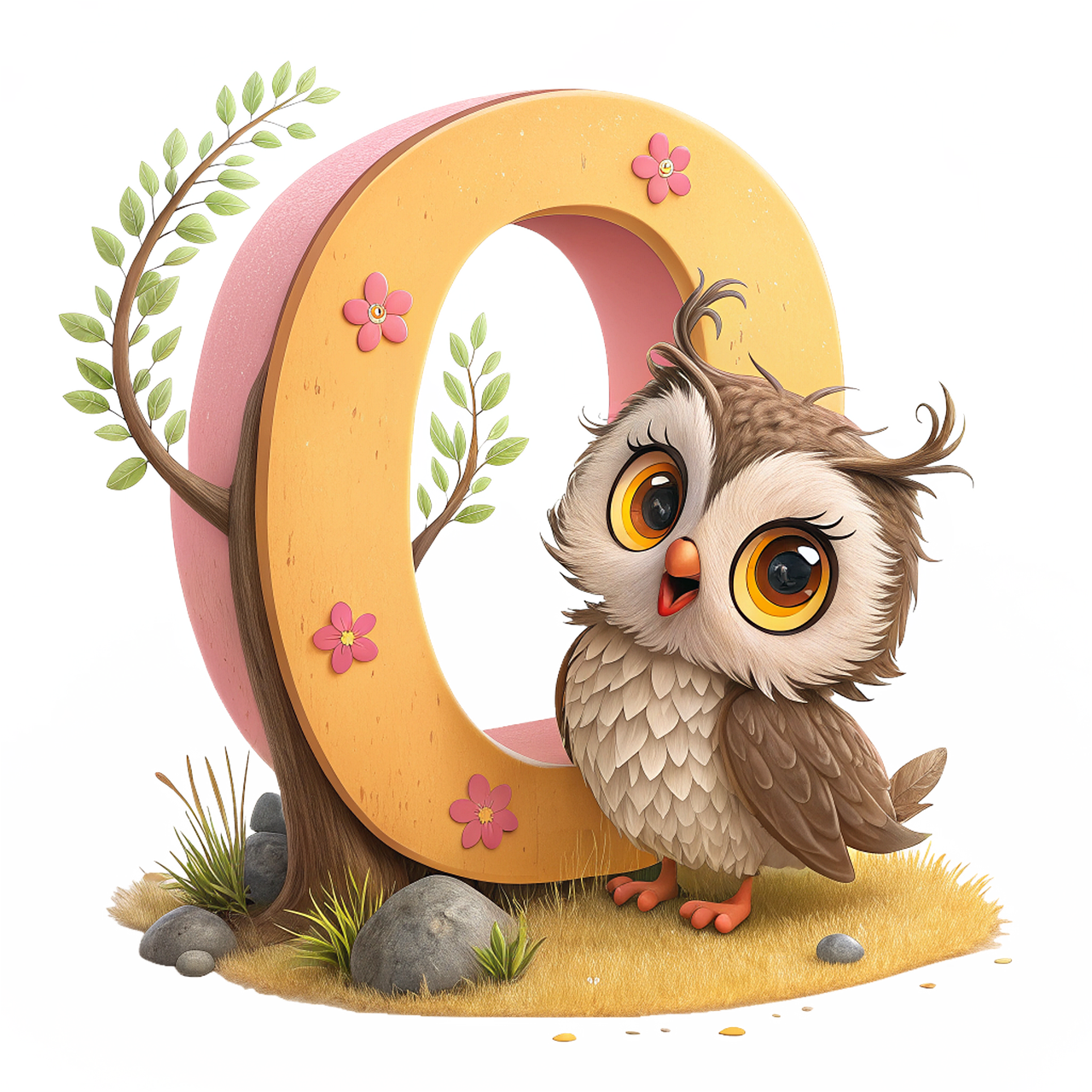 Alphabet O Thin Illustration