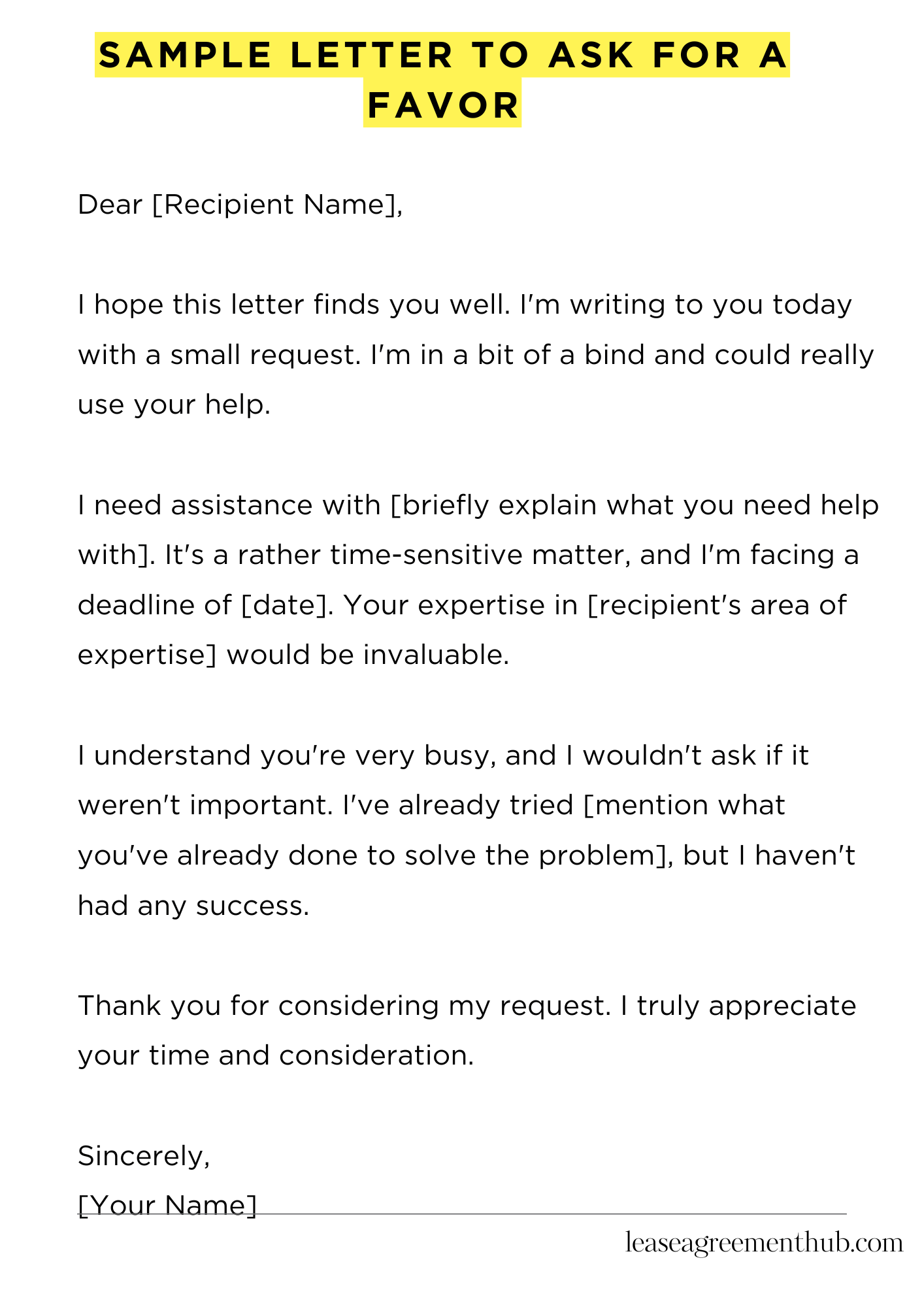 Ask For A Favour Email