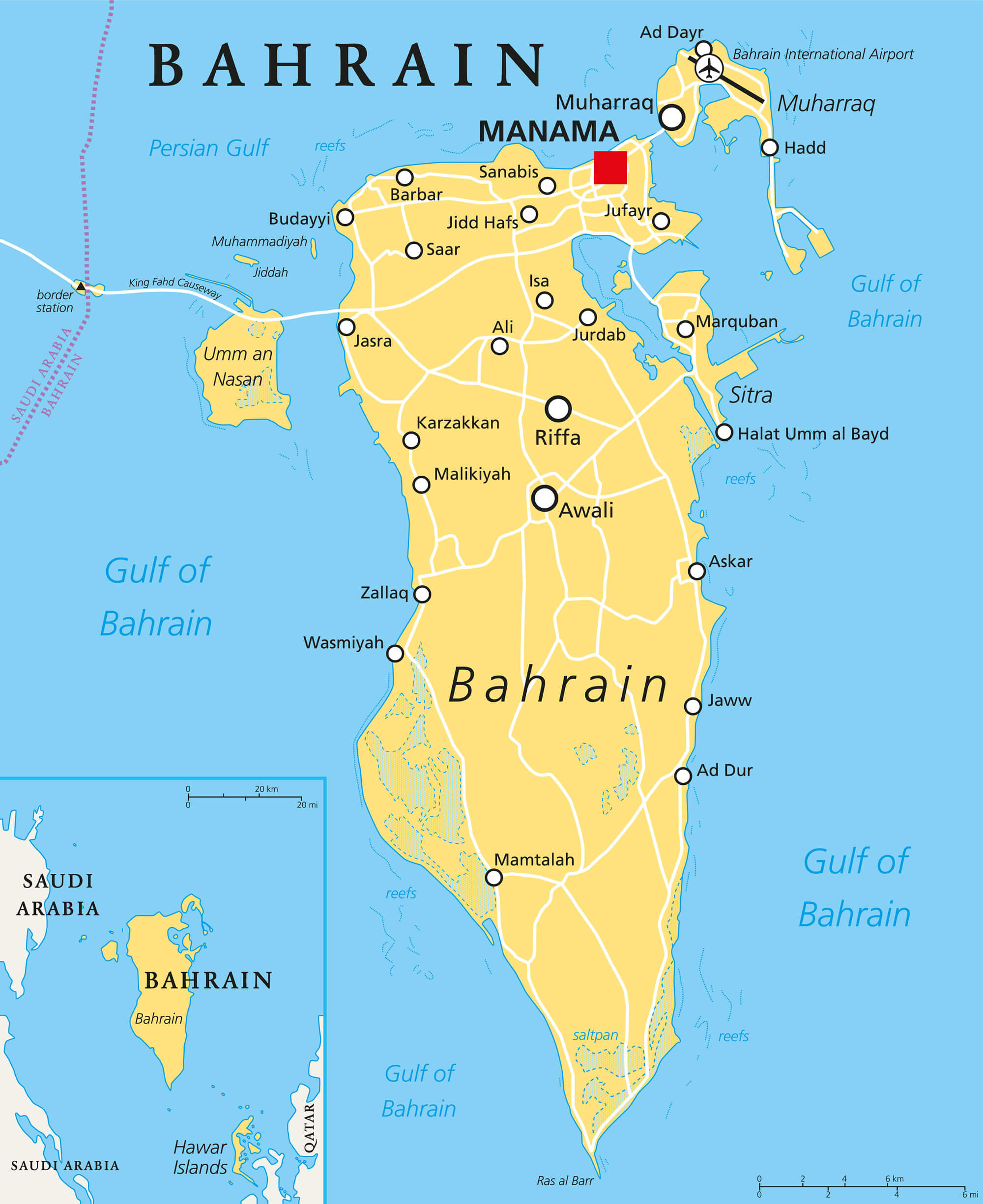 Bahrain Country On Map