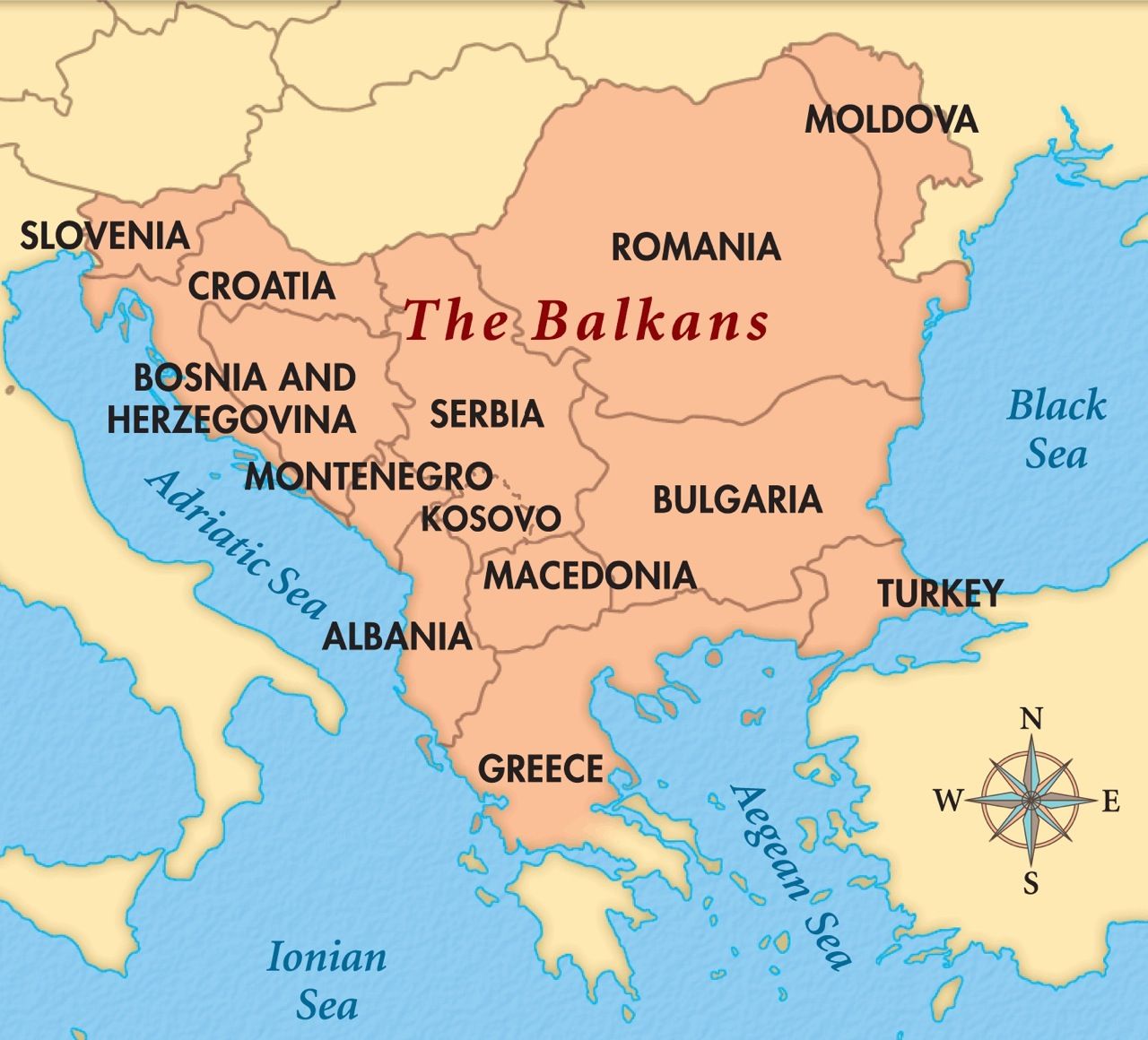 Balkan On Map Of Europe