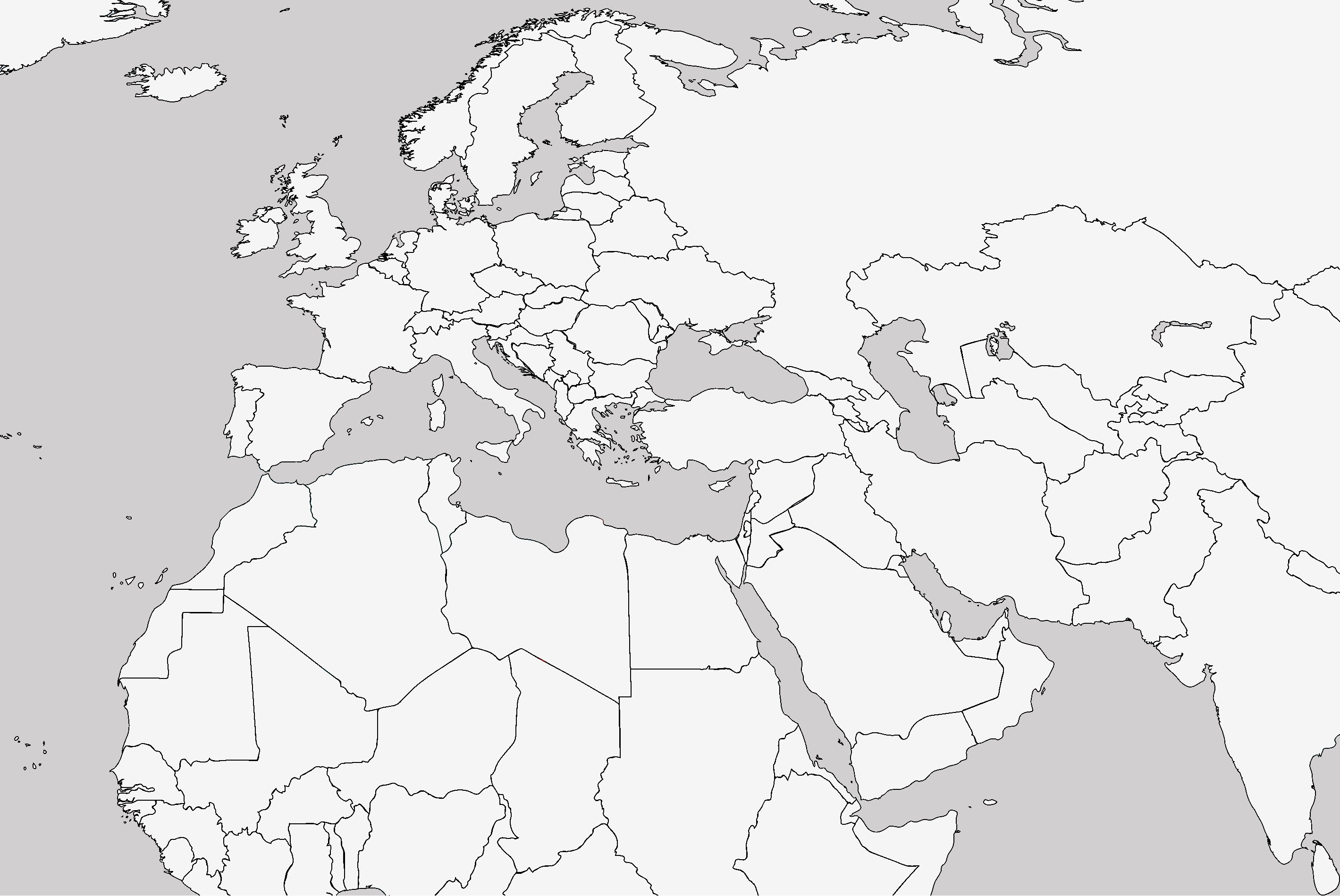 Blank Map Of Europe And Central Asia