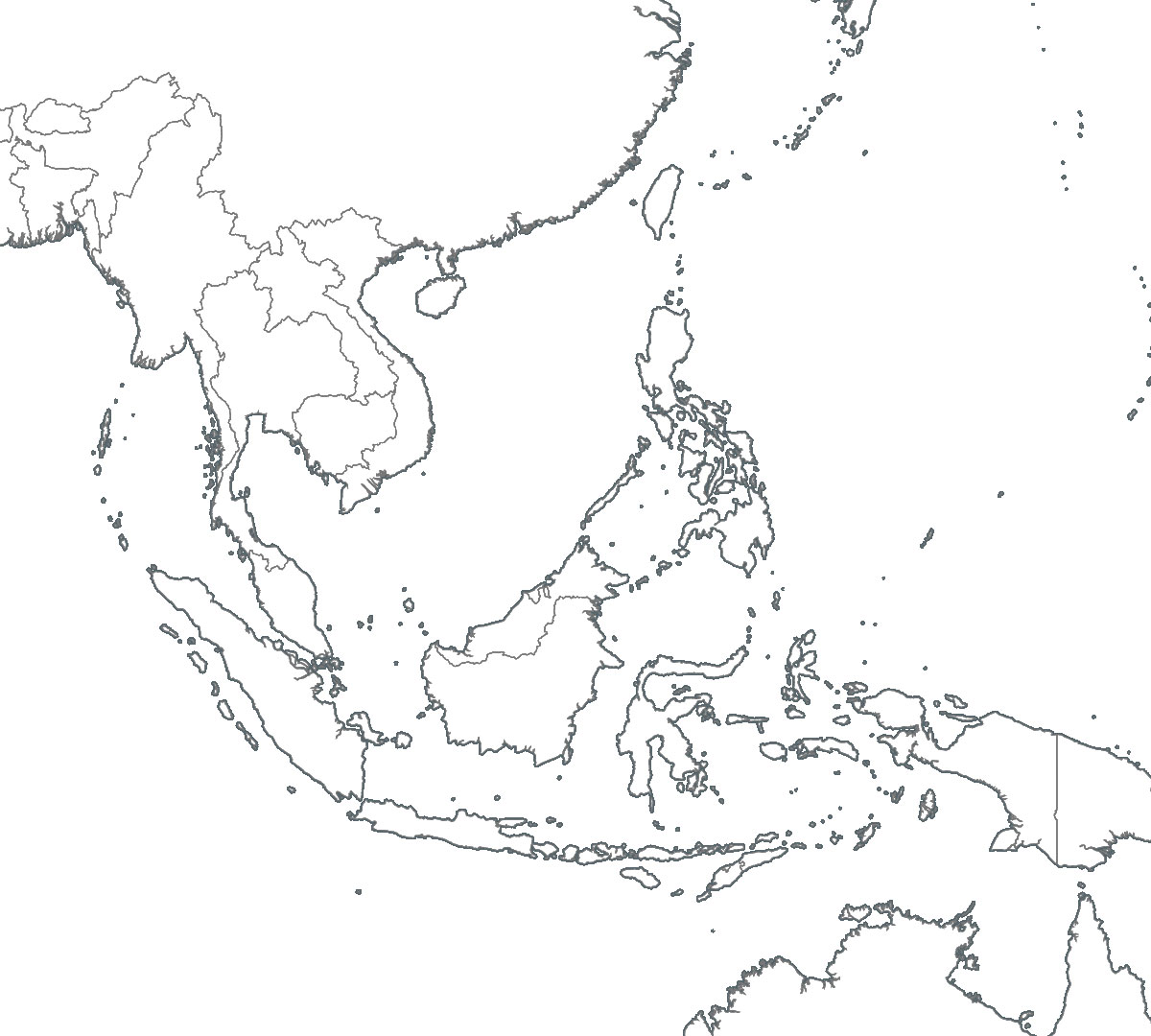 Blank Map Of Southeast Asia With Countries