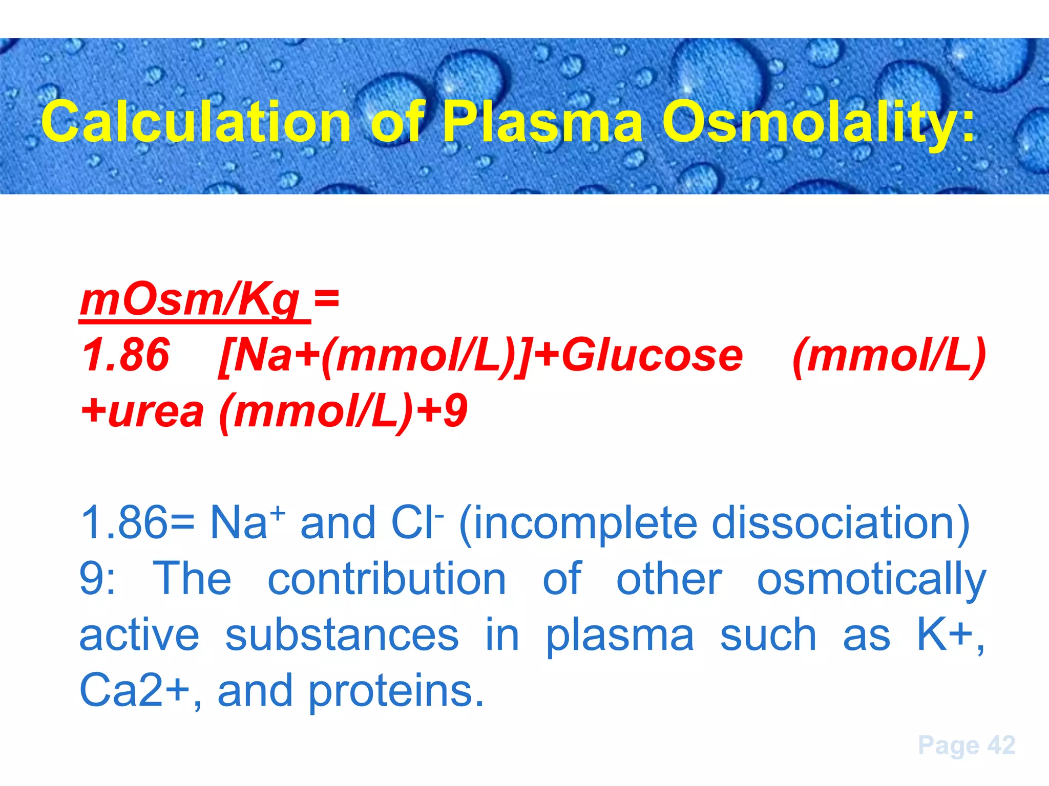Calculation For Osmolality