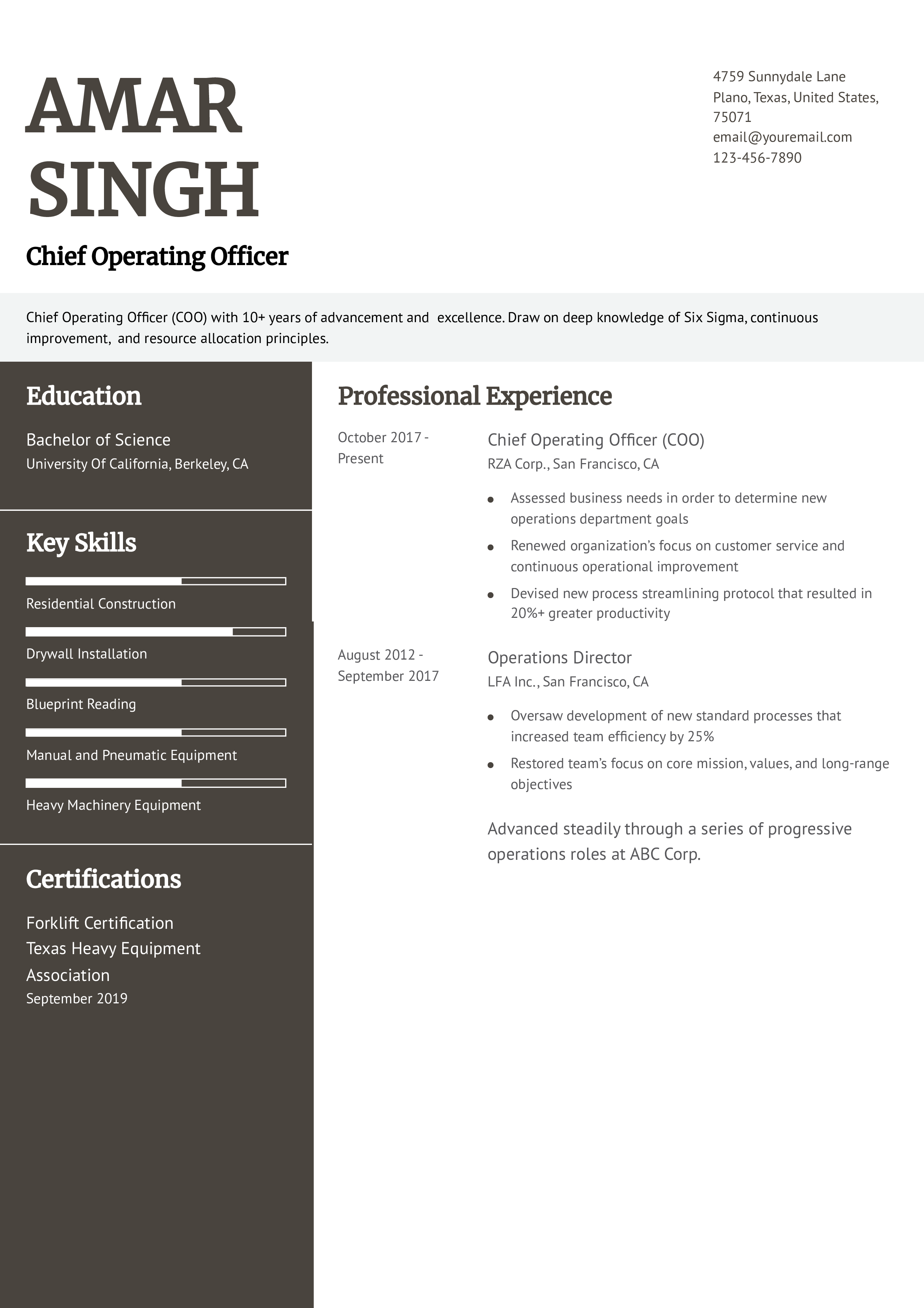 Chief Operations Officer
