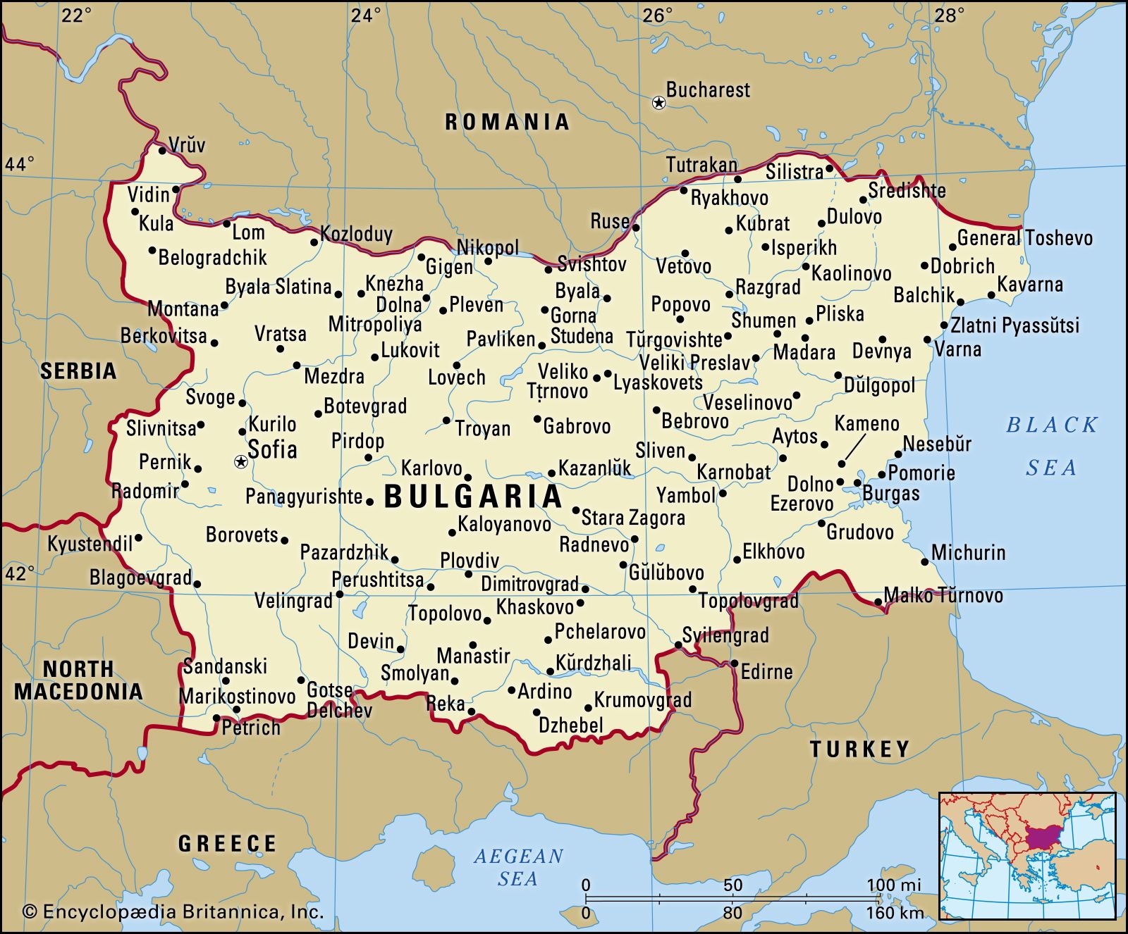 City Map Of Bulgaria