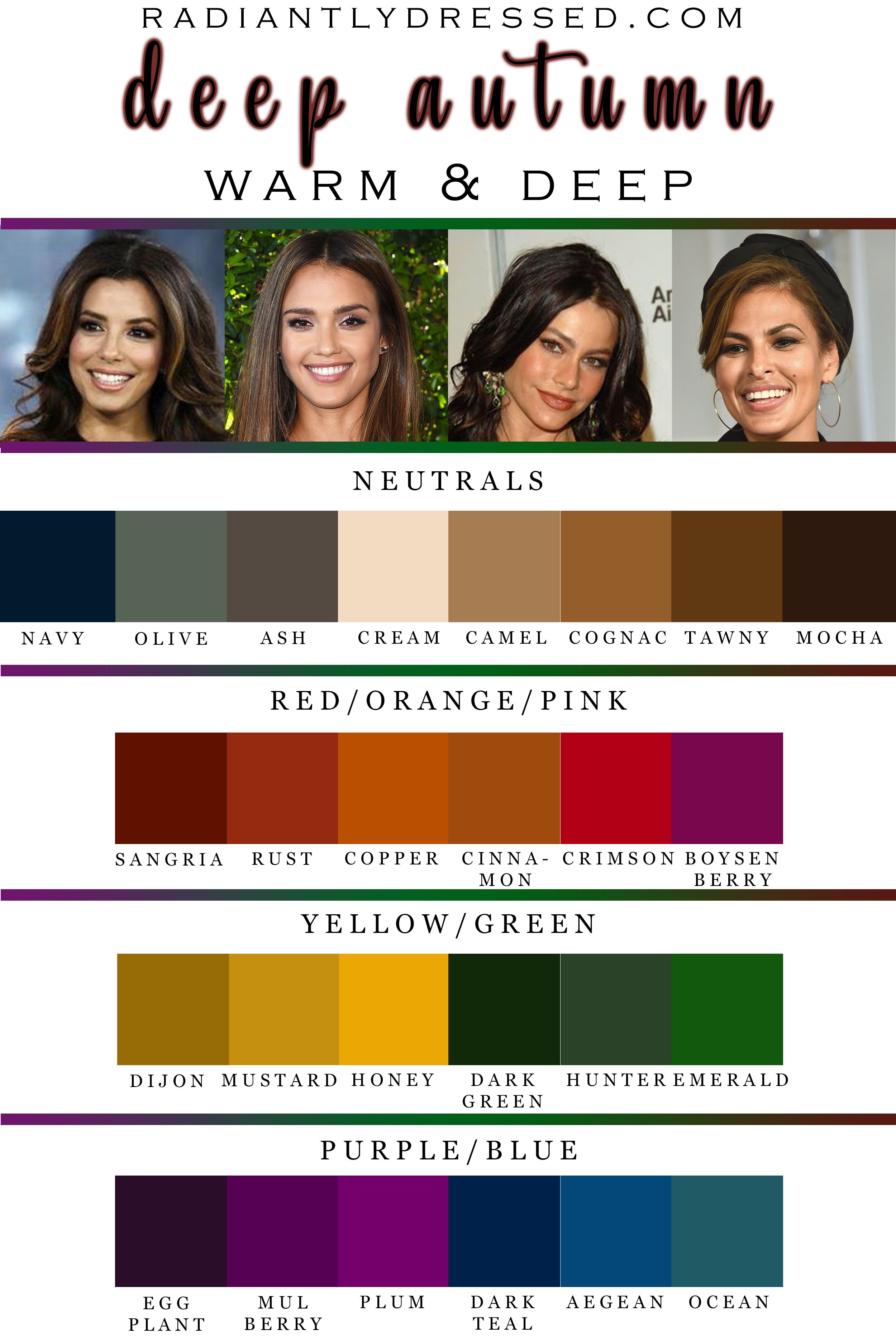 Color Palette For Deep Autumn Skin Tone