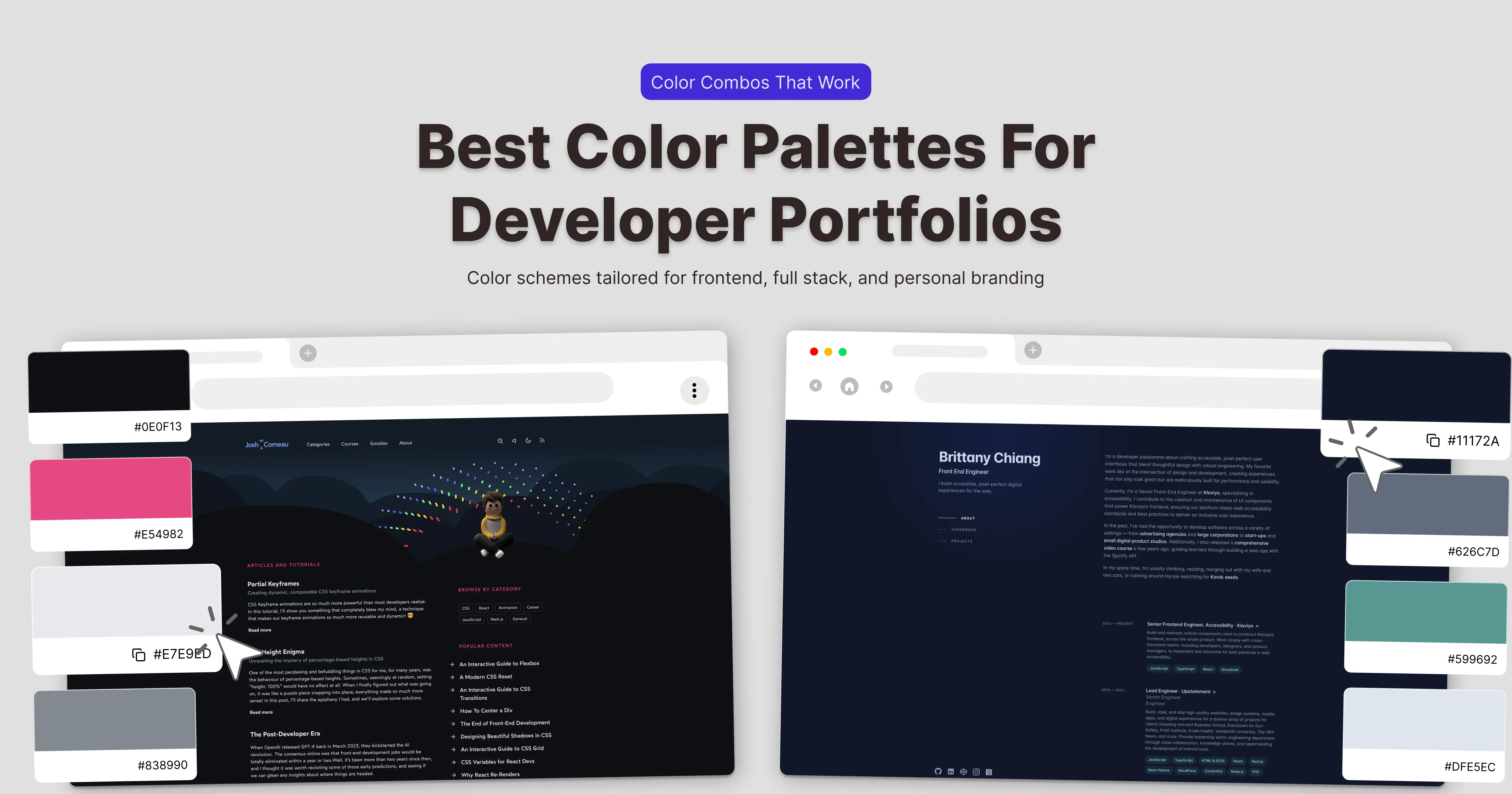 Color Palette For Portfolio Website
