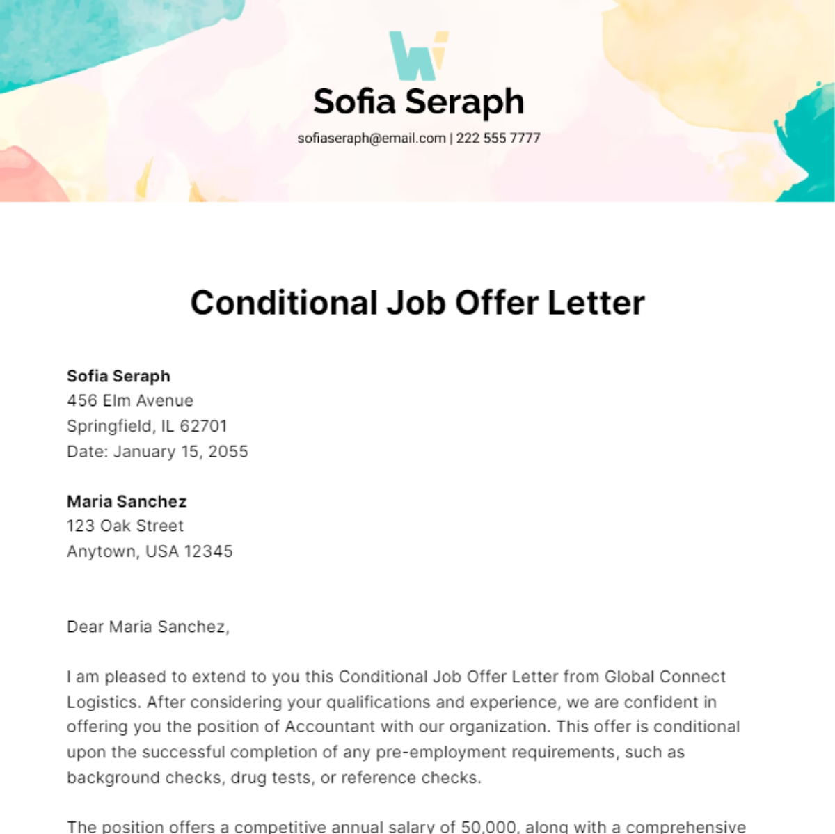 Conditional Job Offer