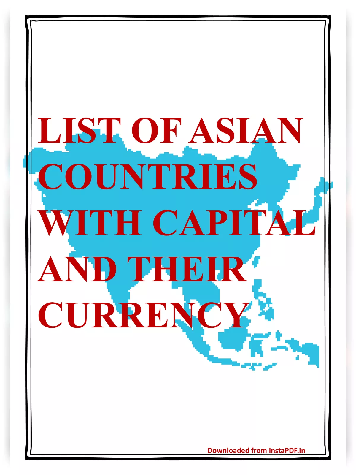 Country Currency Capital Of Asia