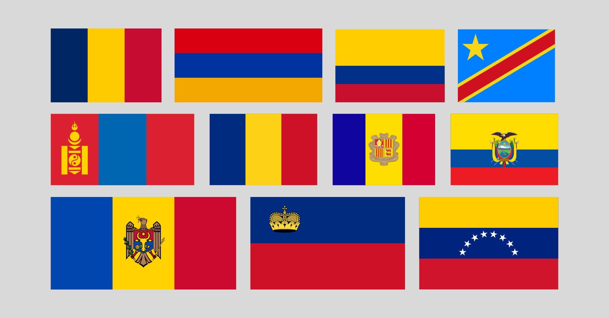 Country Flag Blue Yellow Red