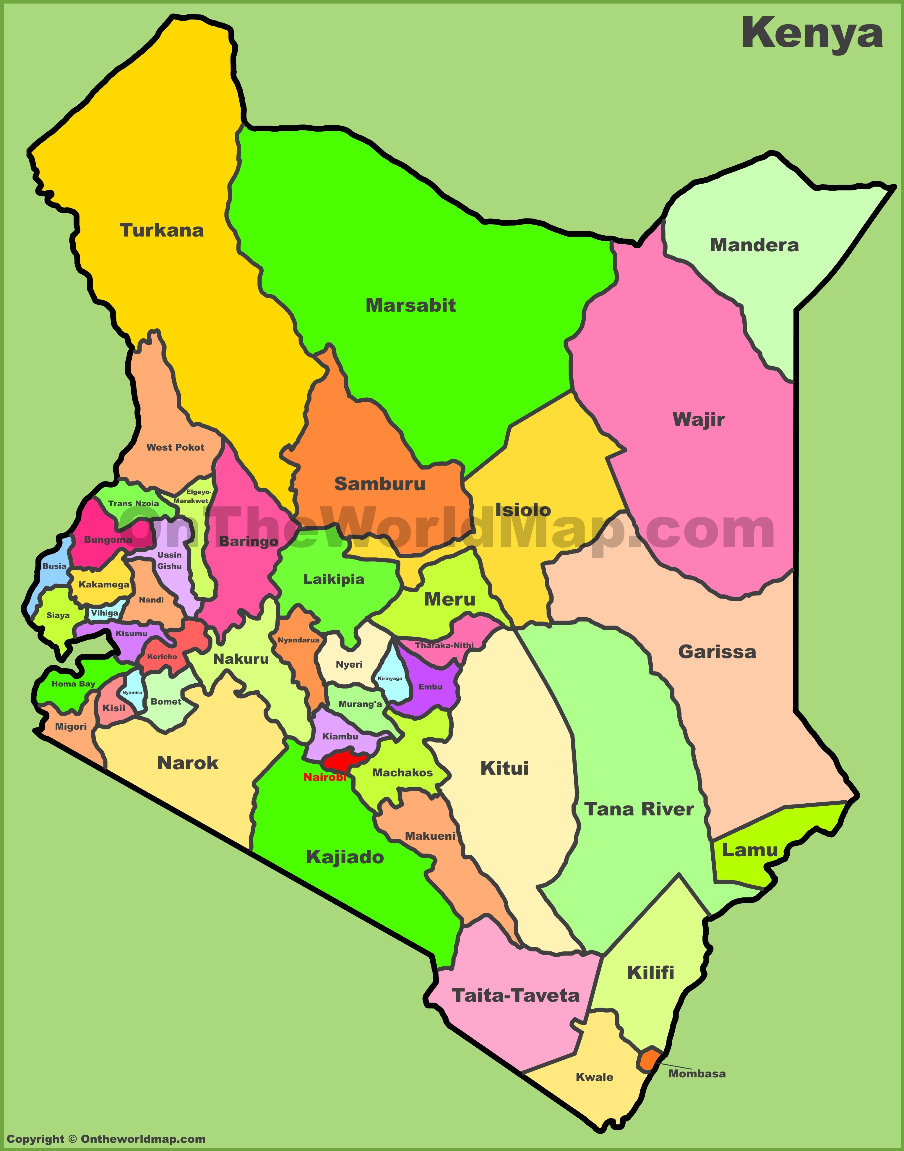 Country Map Kenya