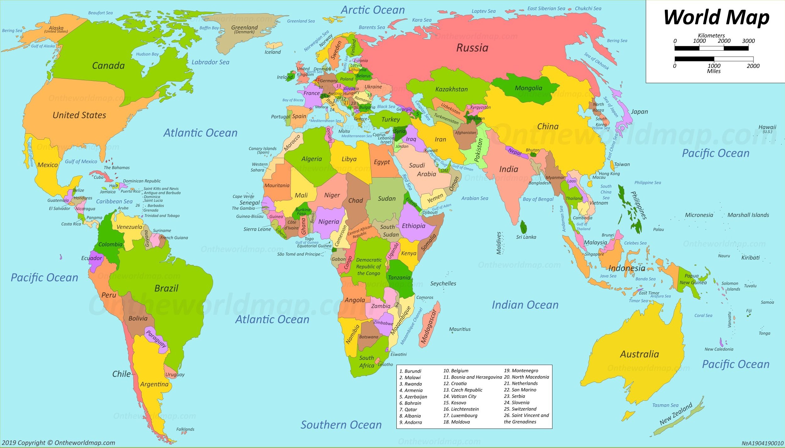 Country Map Label Quiz