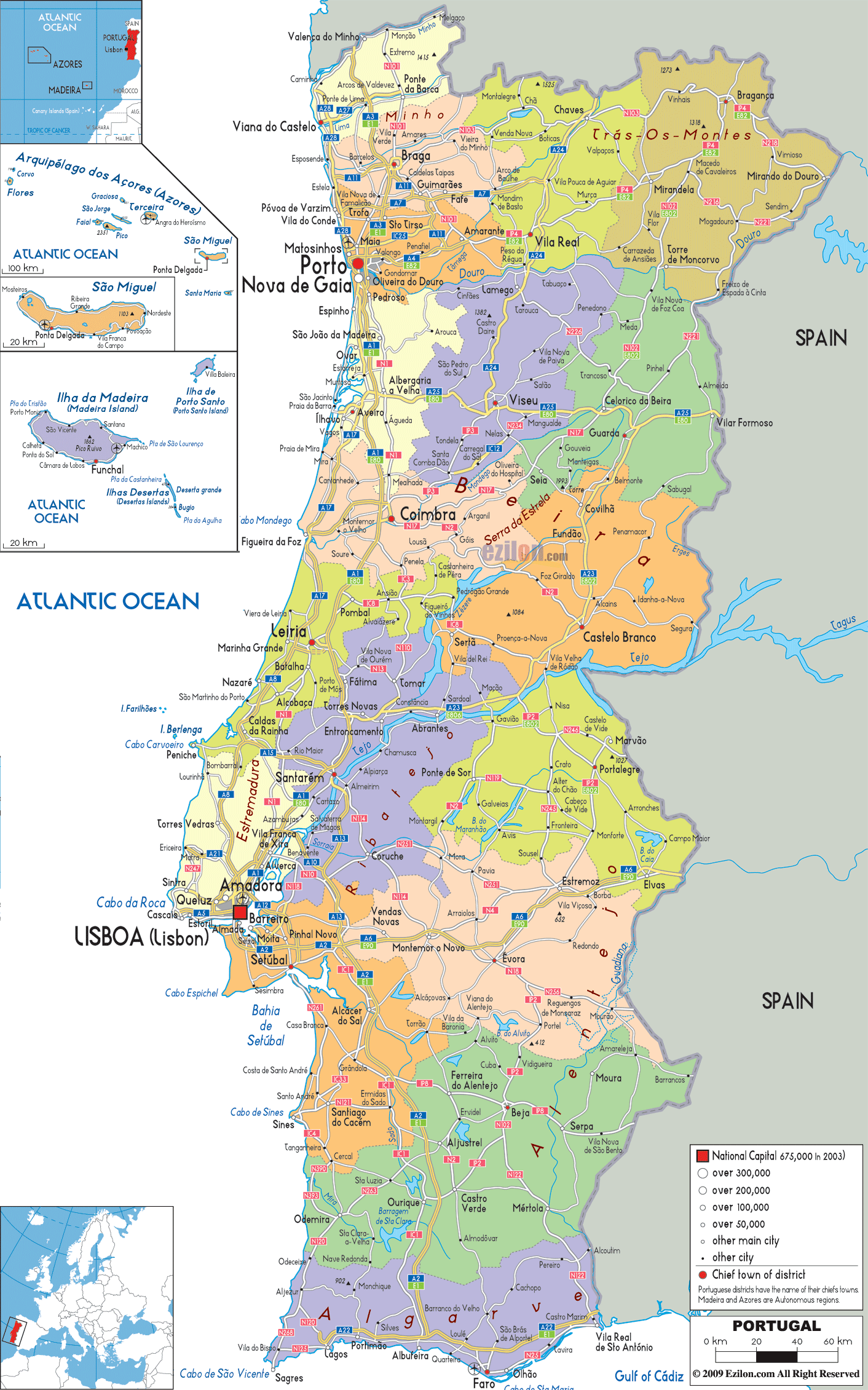 Country Map Portugal