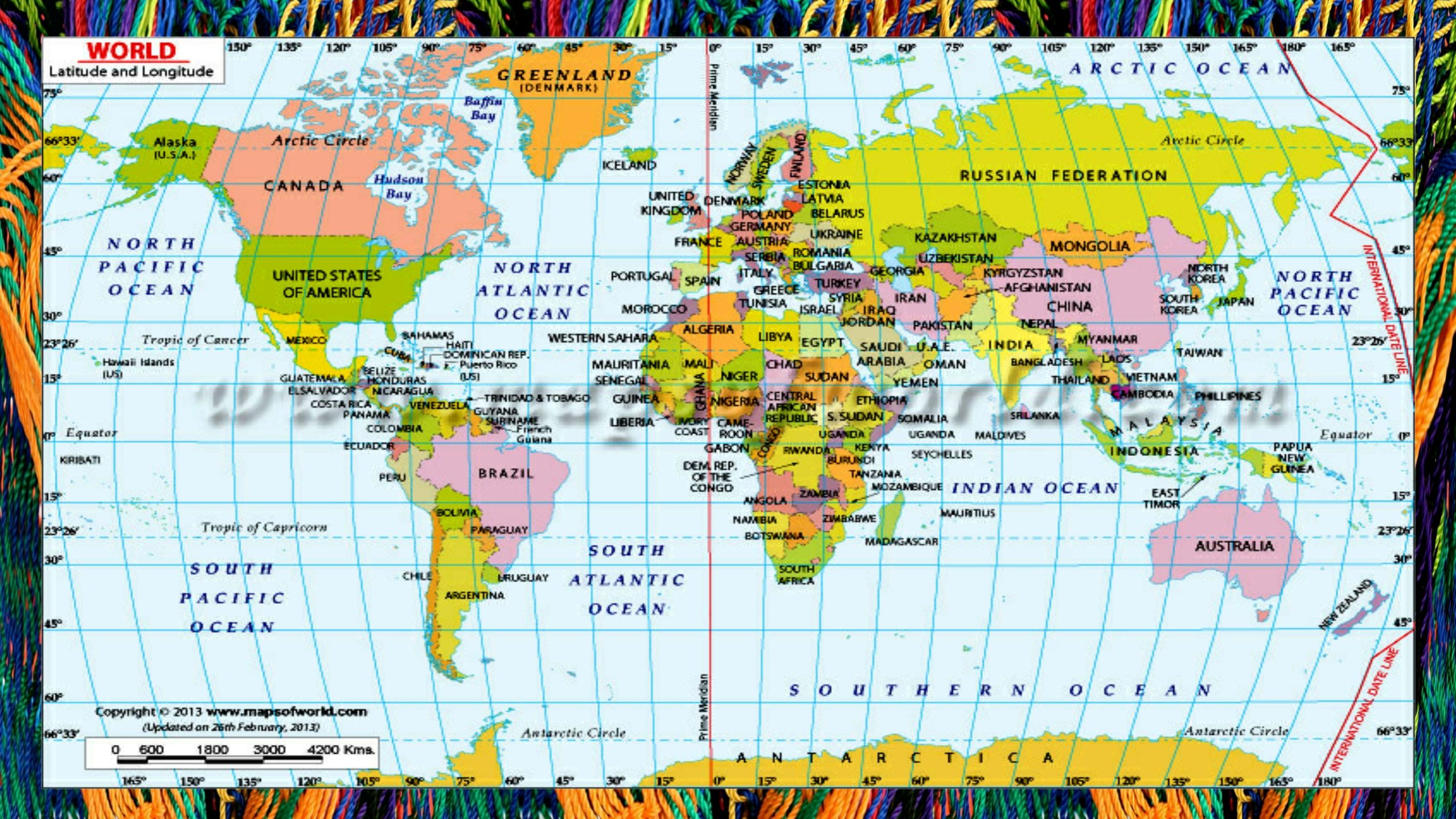 Country Map With Equator