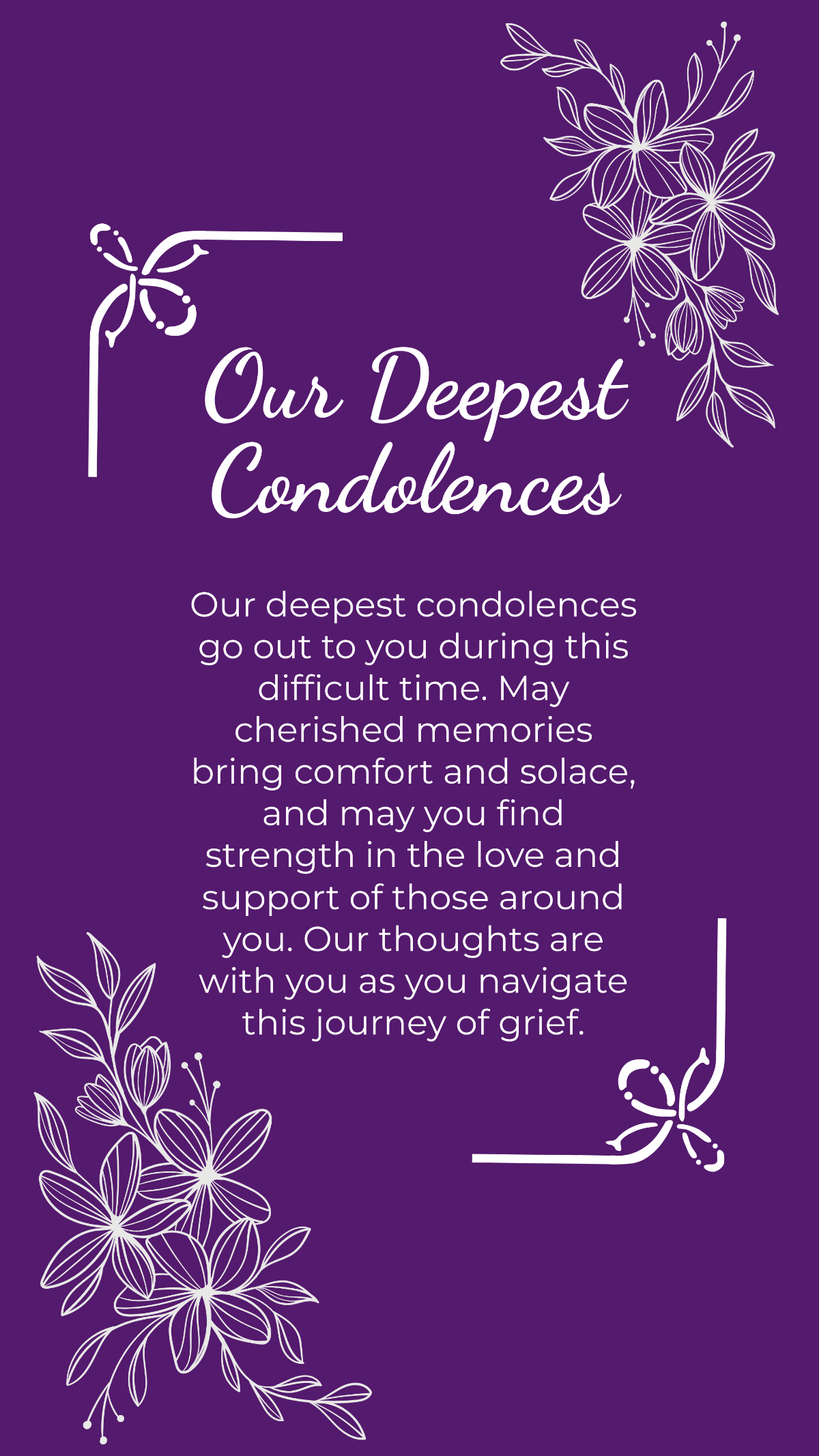 Deepest Condolences Message