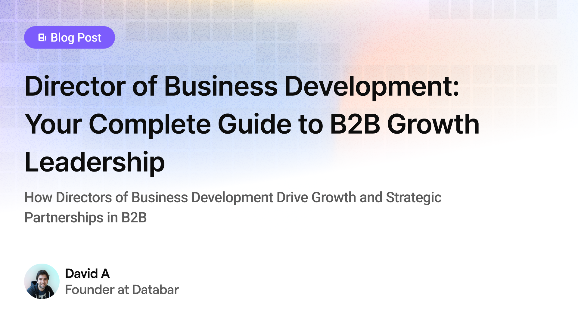 Director Of Business Development