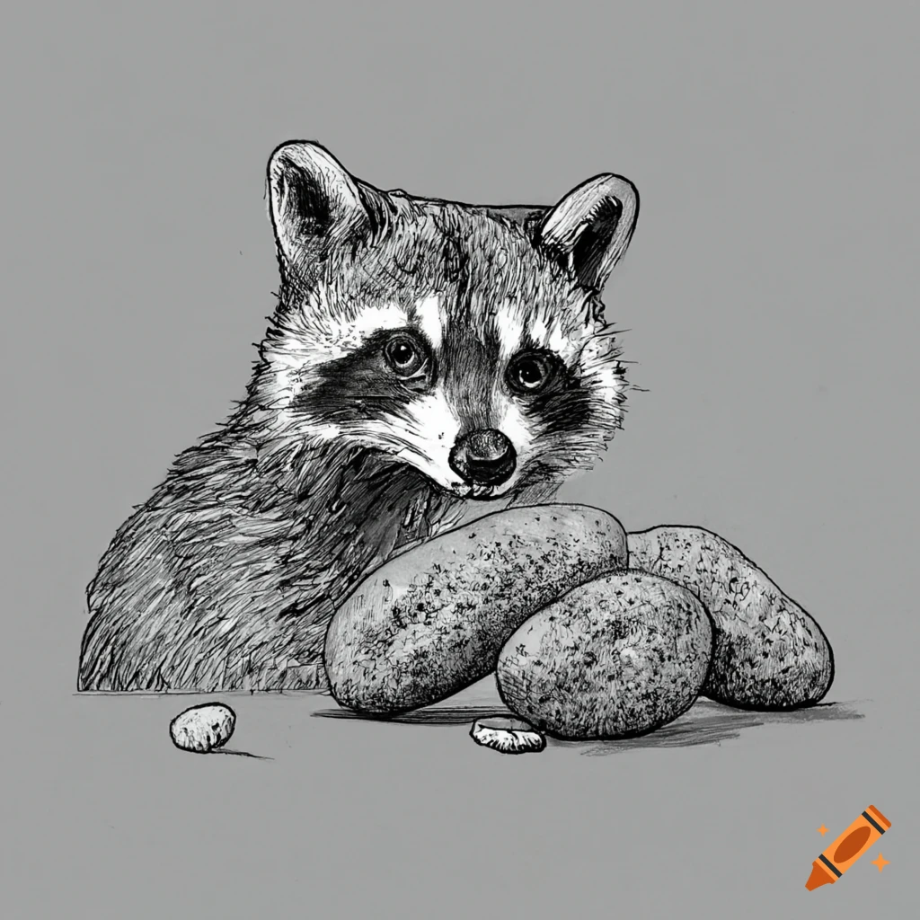 Drawing Of Raccoon