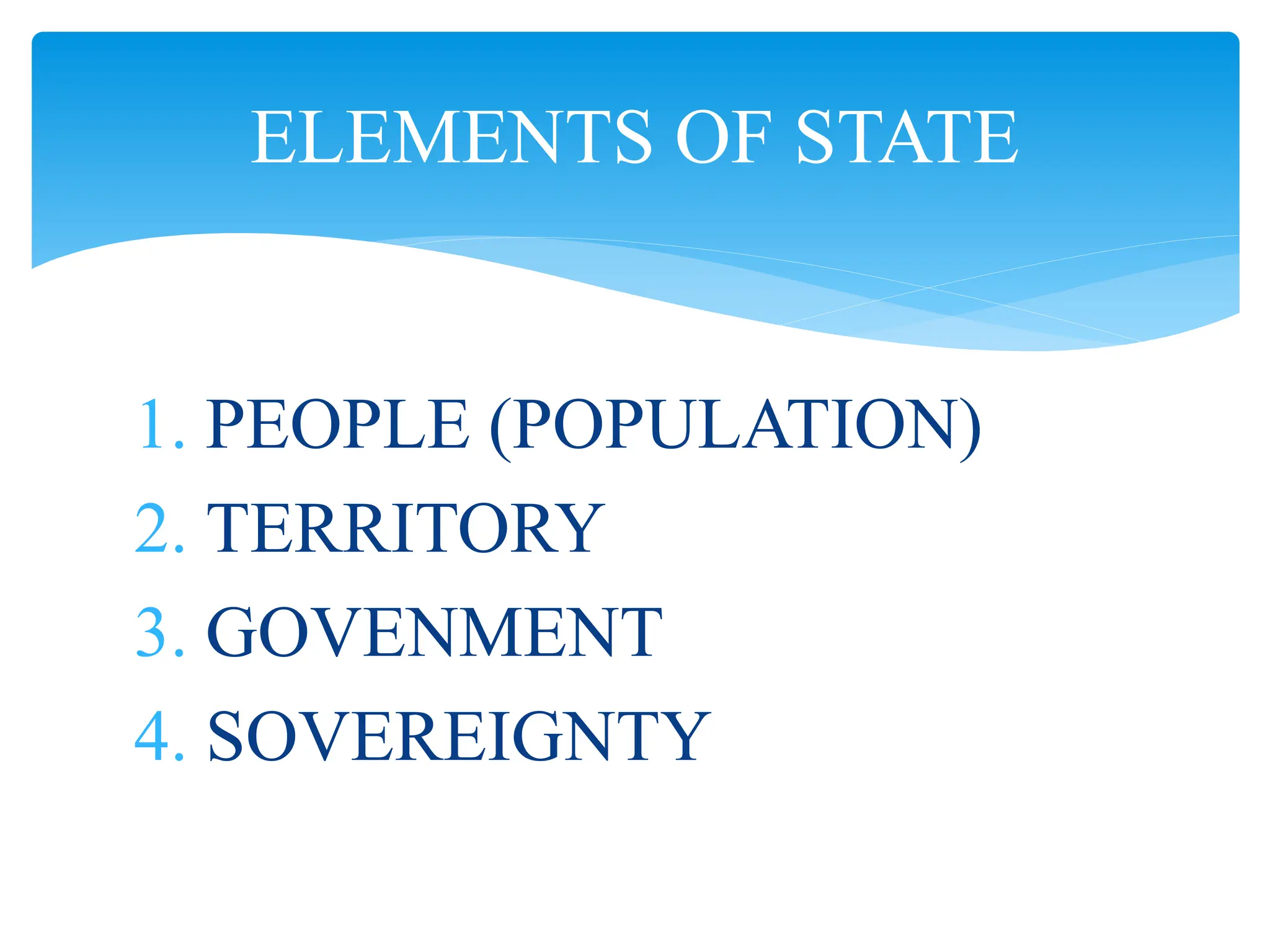 Elements Of A State