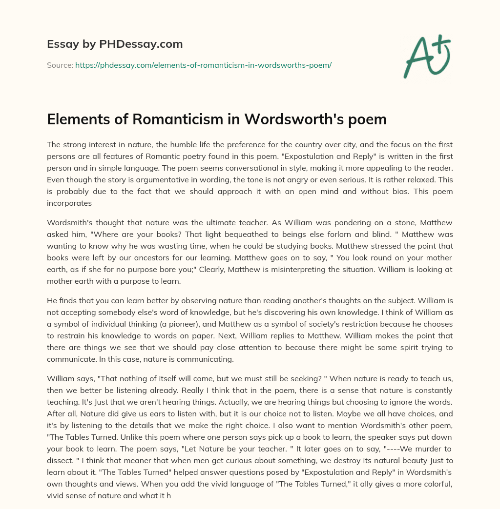 Elements Of Romanticism