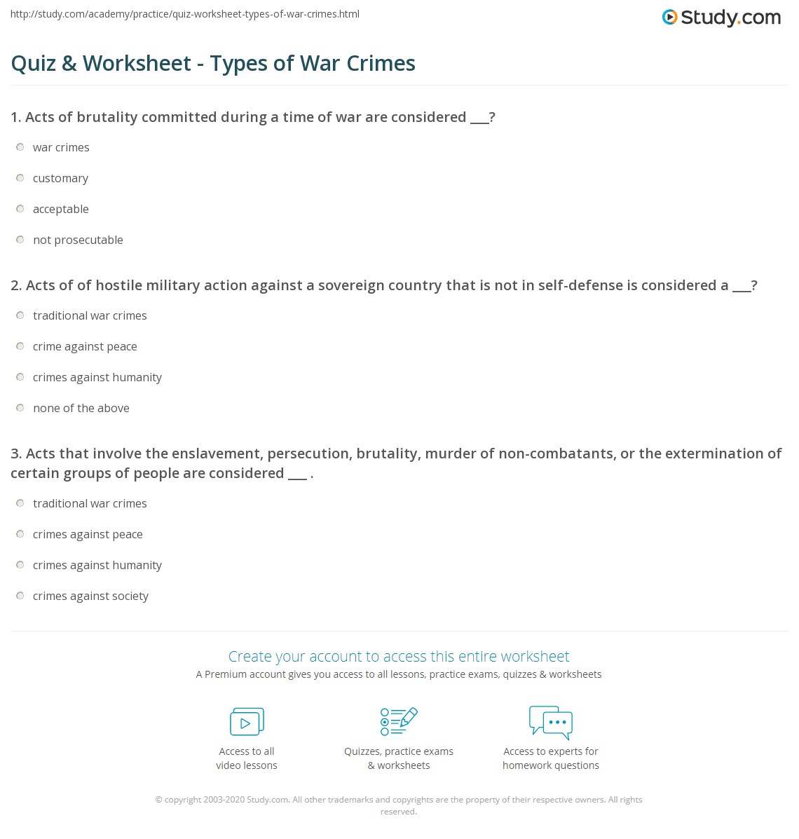 Examples Of War Crimes