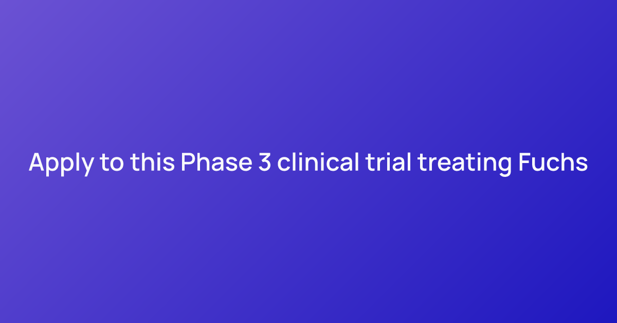 Eye Drops For Fuchs Dystrophy