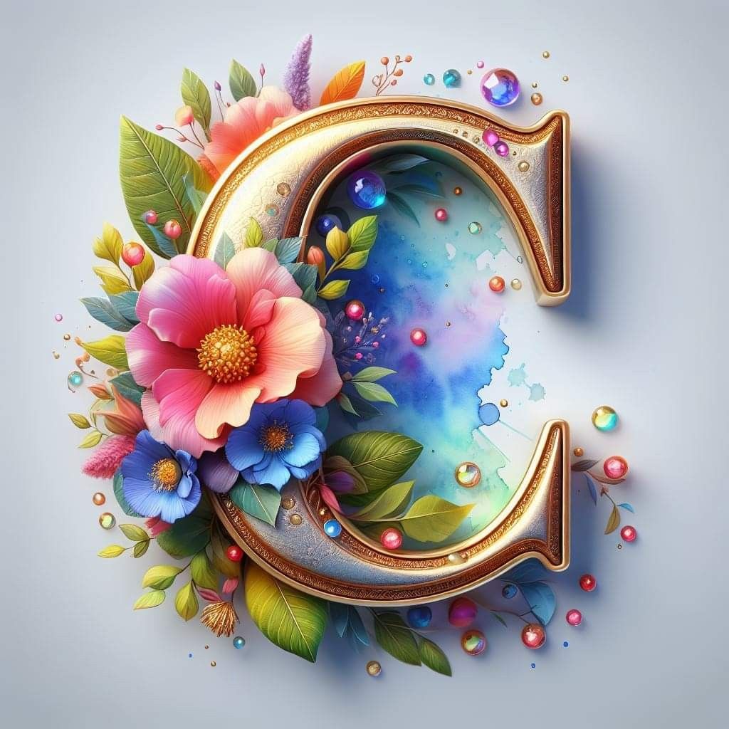 Floral Letter C