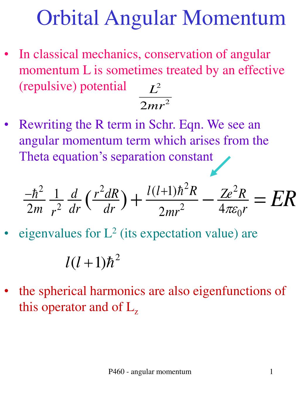 Formula For Orbital Angular Momentum