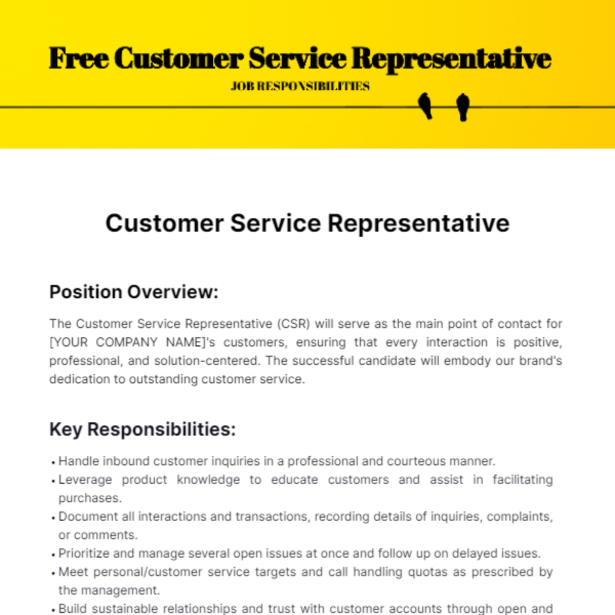 Gas Service Representative Job Description