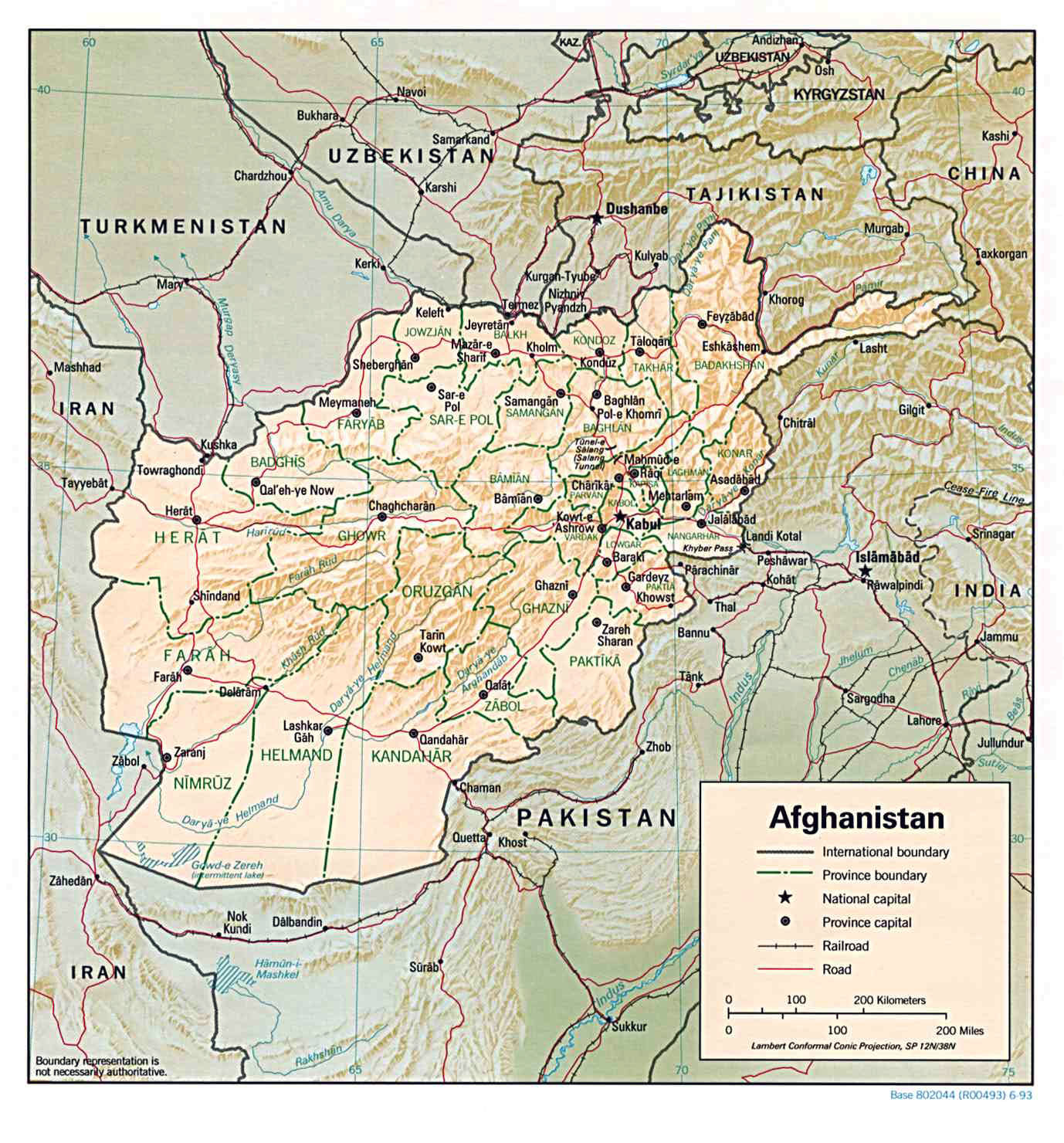 Geographical Map Of Afghanistan