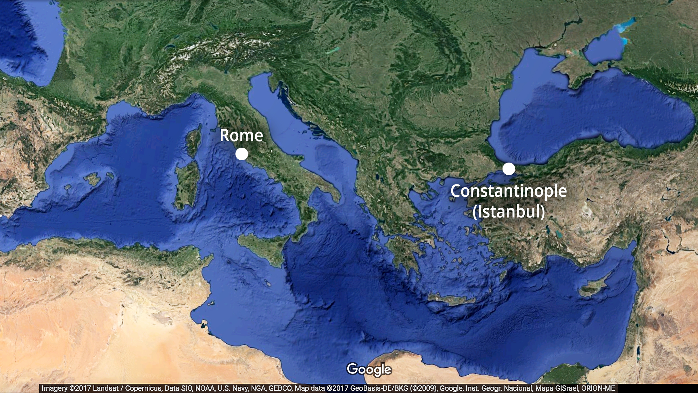 History Of Constantinople In World Map