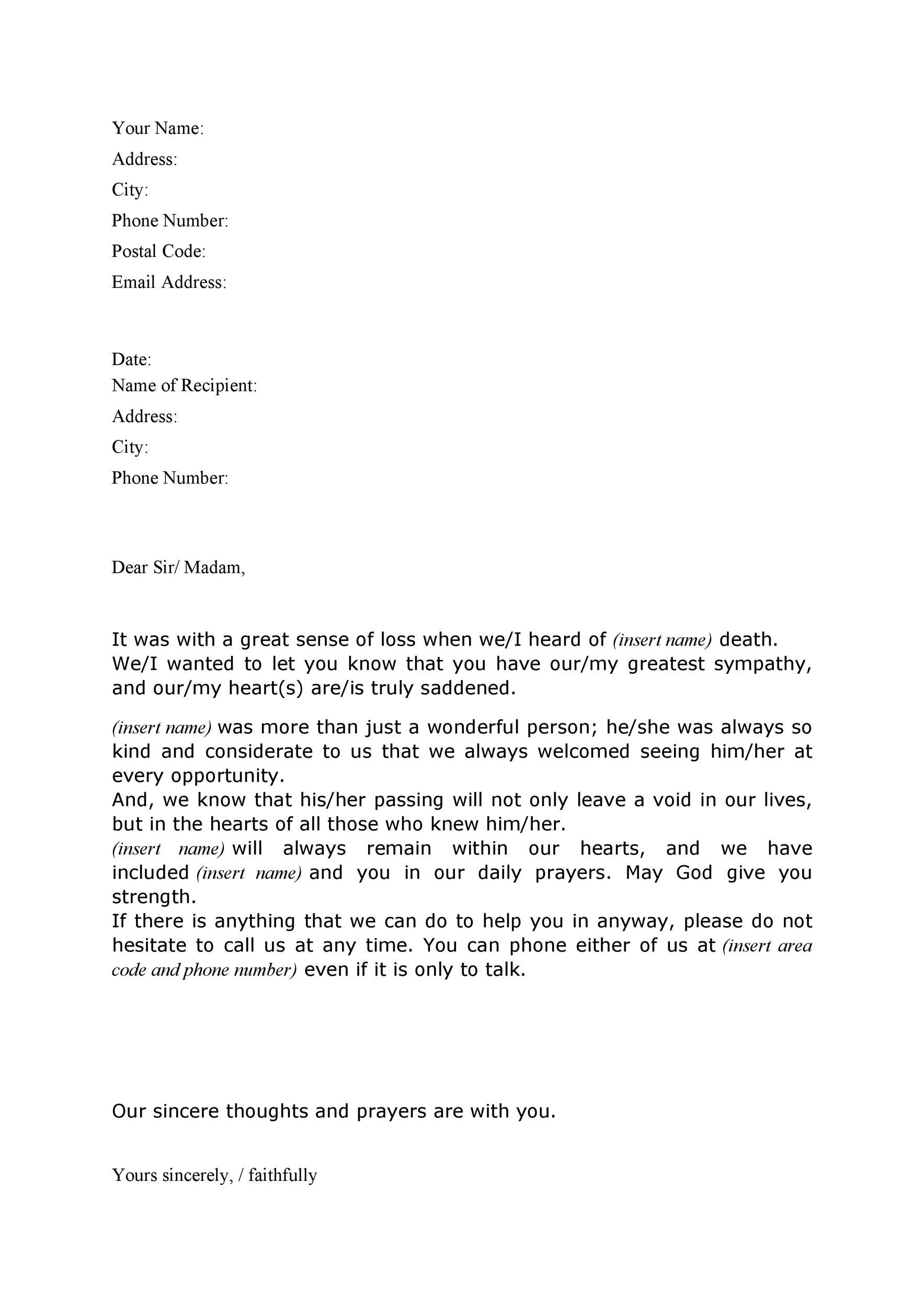 How To Write Condolence Message