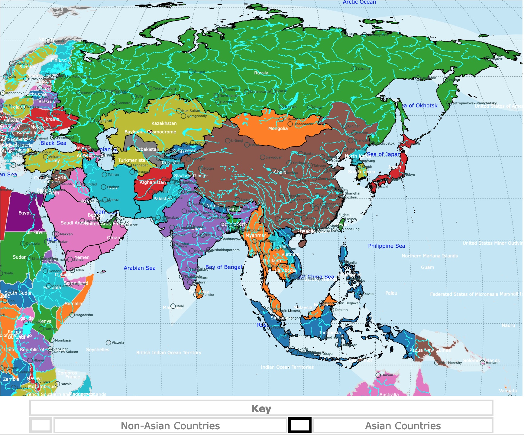 Interactive Map Of Asia With Countries