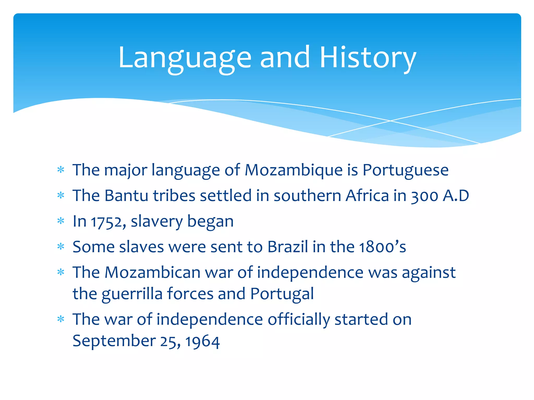 Language Of Mozambique