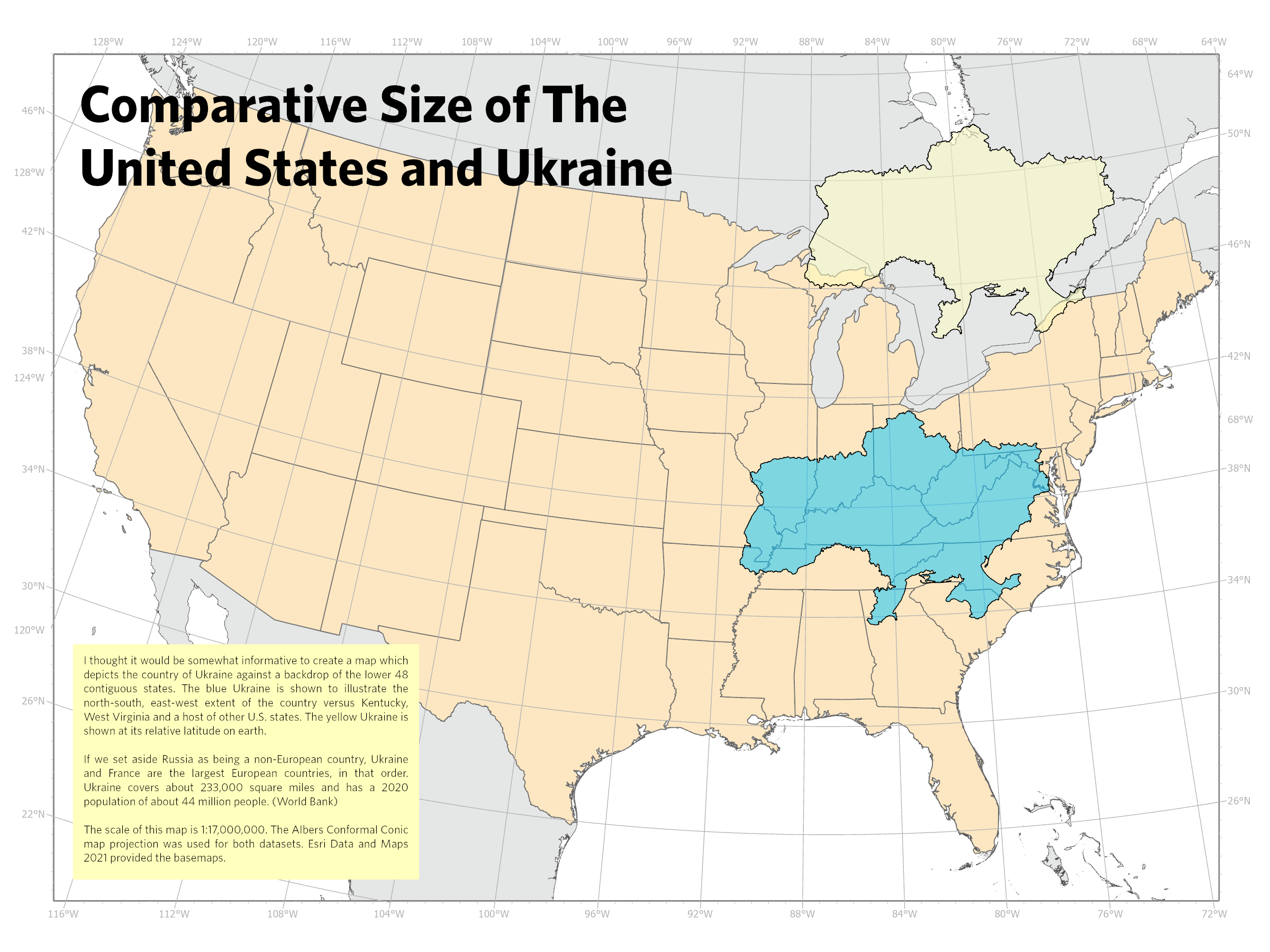 Latitude Of Ukraine Compared To Us