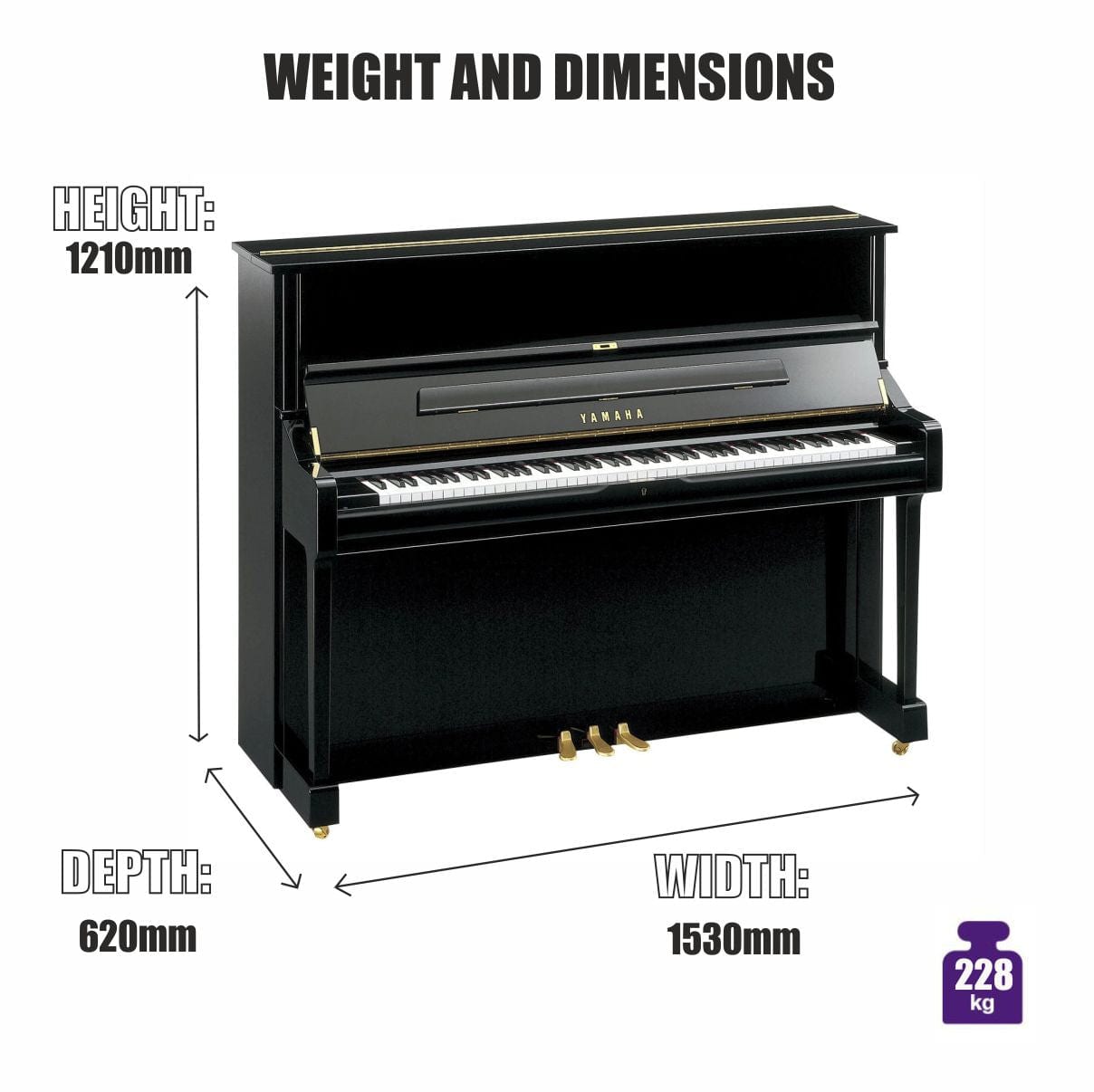 Length Of Upright Piano