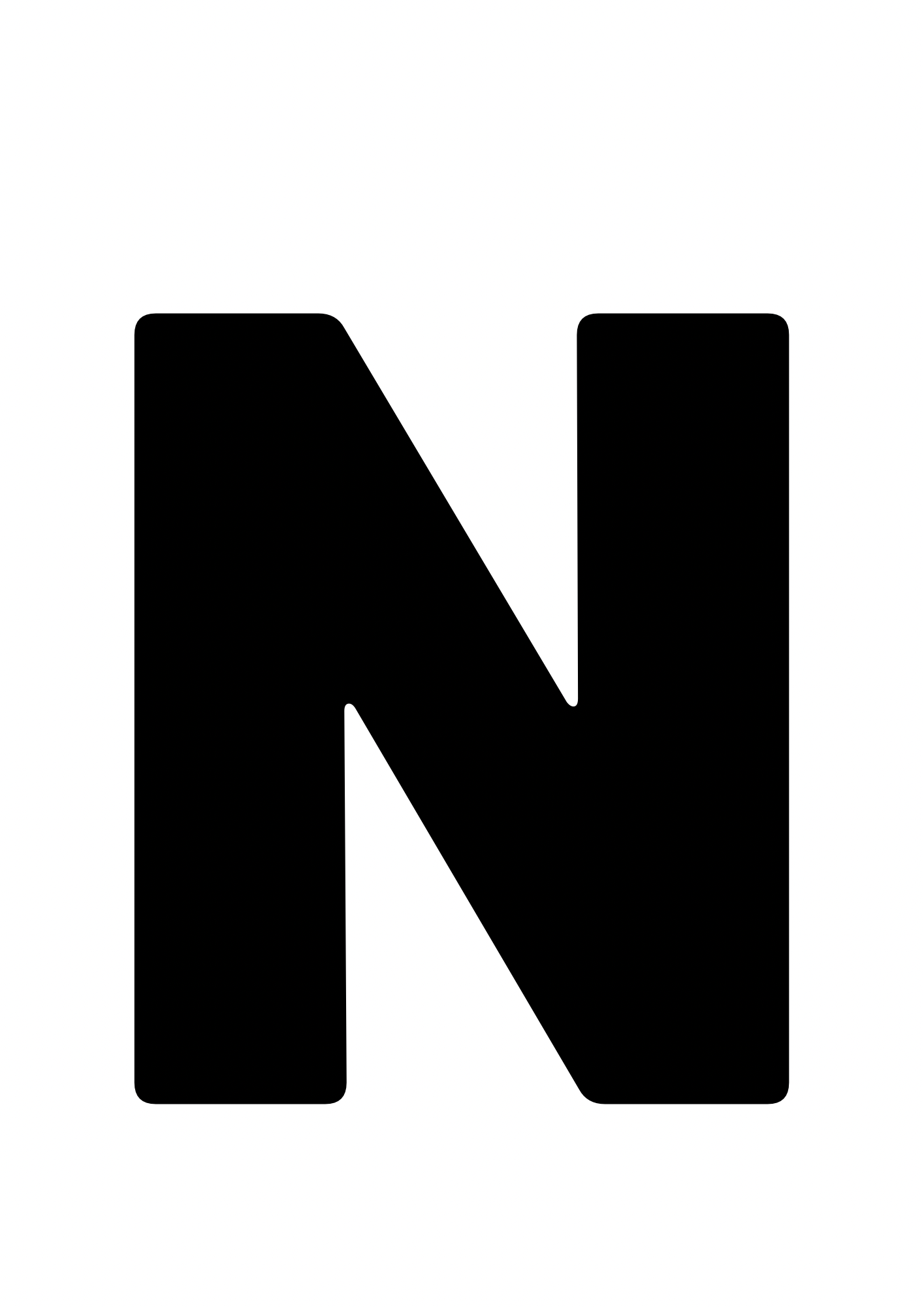 Letter N Silhouette