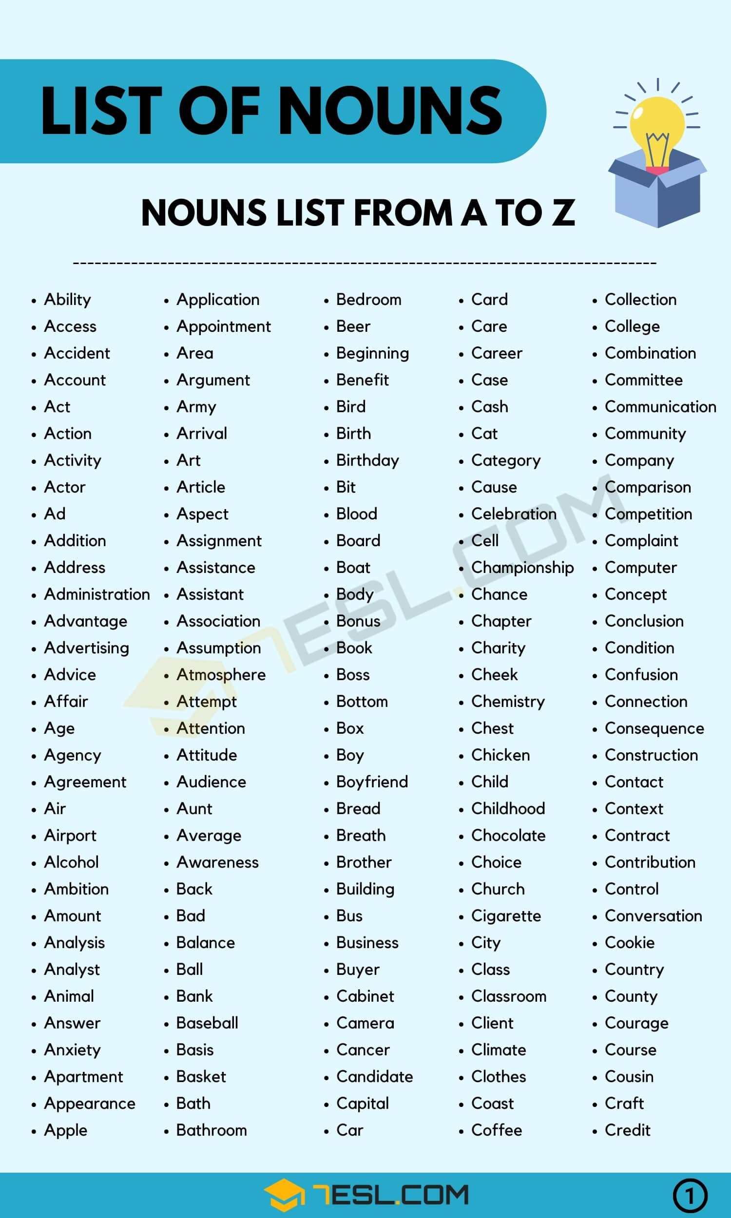 List Of Noun
