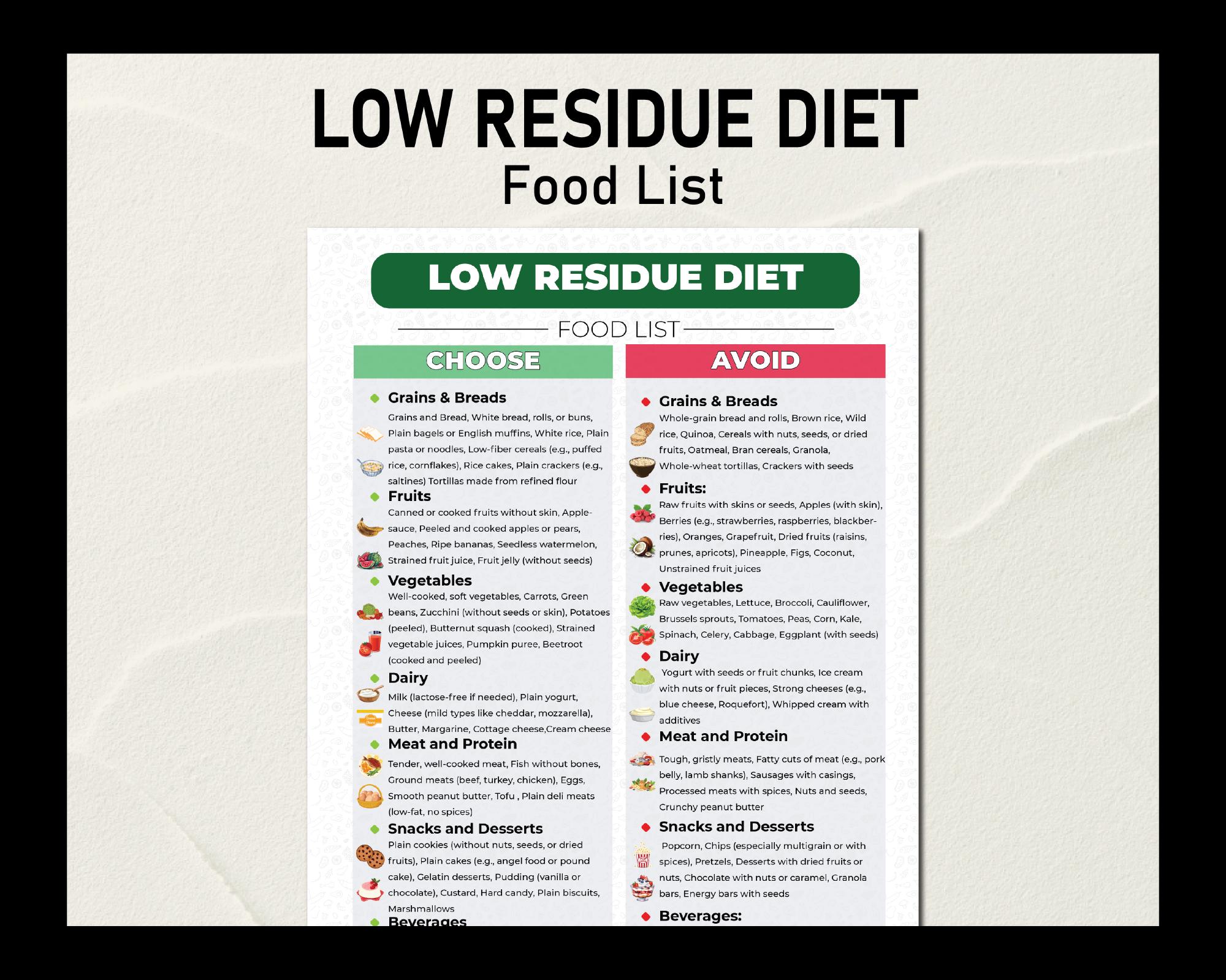 Low Residue Diet