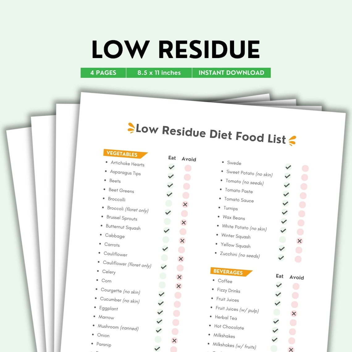 Low Residue Foods