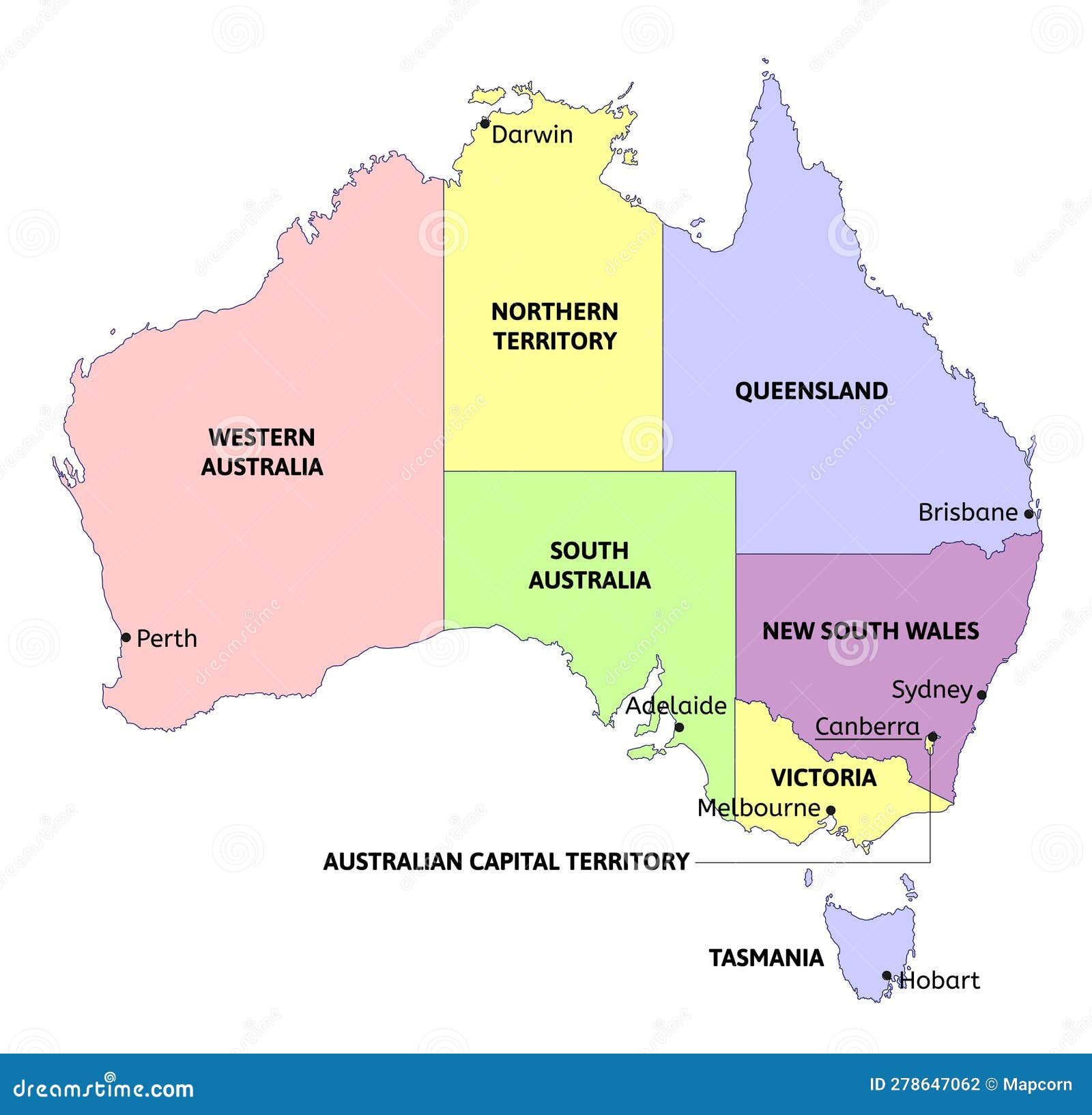 Map Australia States