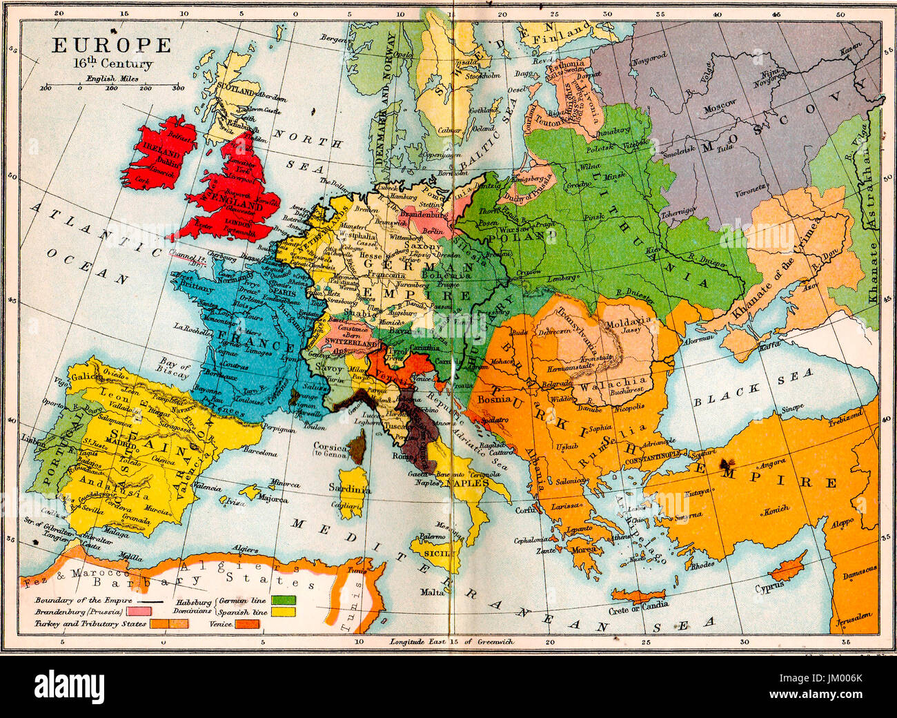 Map Europe Xvi