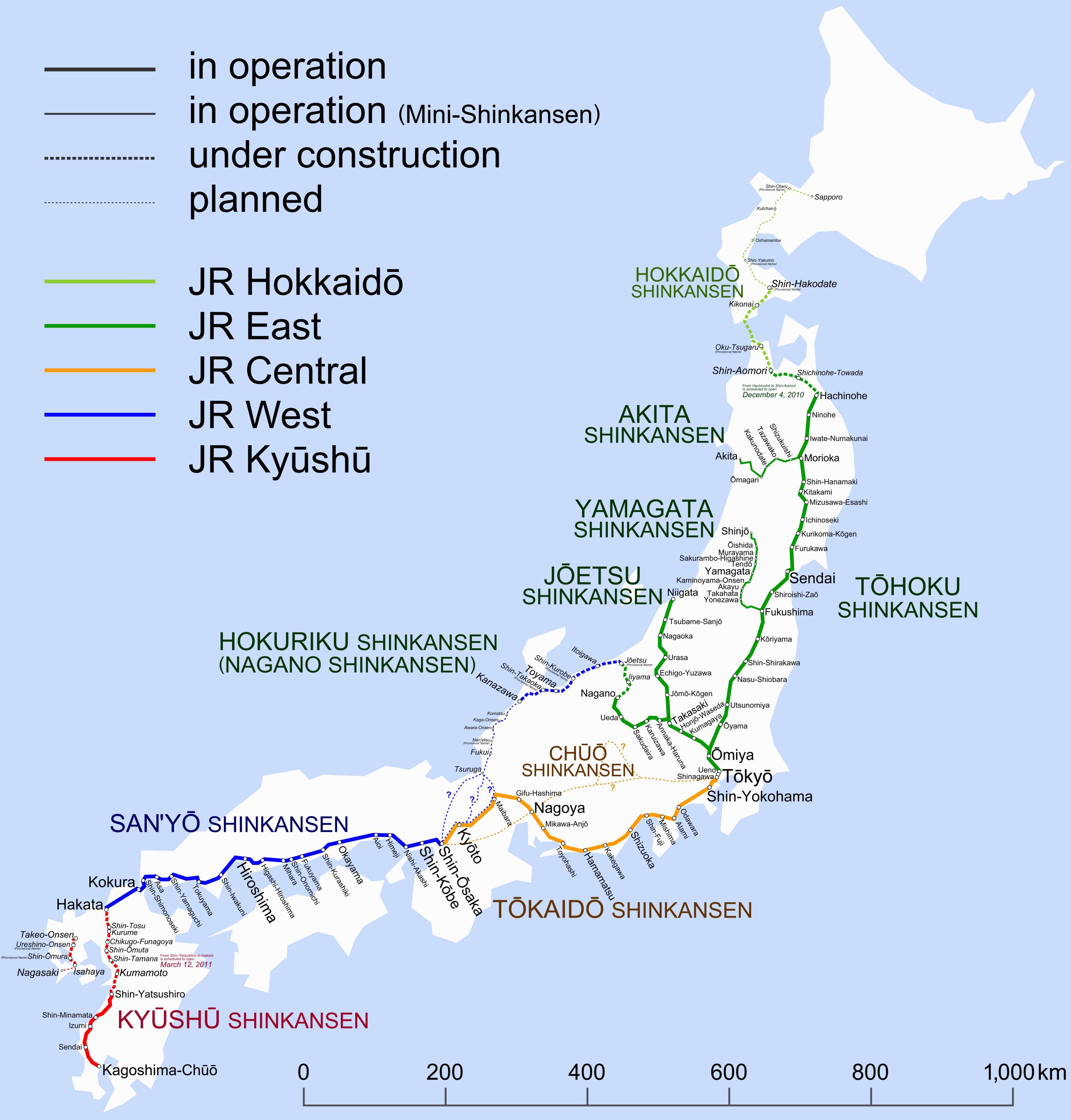 Map Japan Train Lines