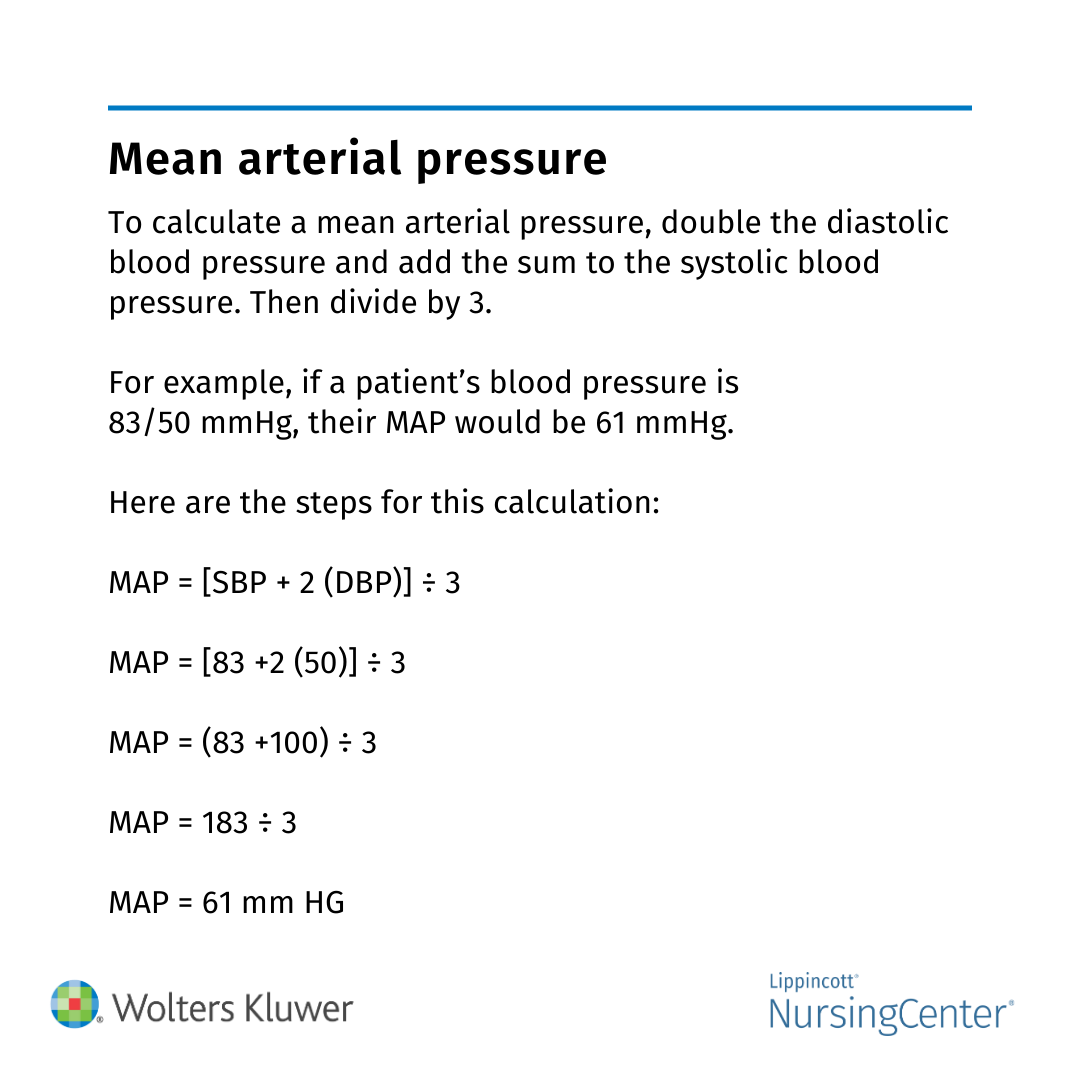 Map Mean Arterial Pressure Formula