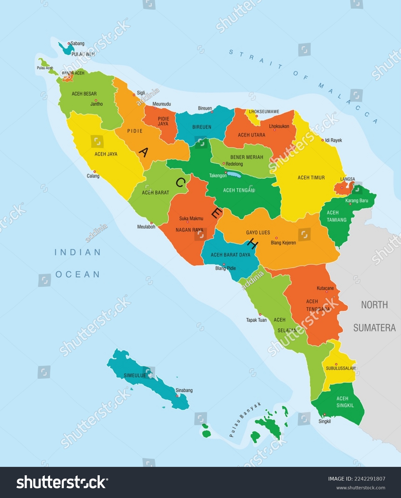 Map Of Aceh Province Indonesia