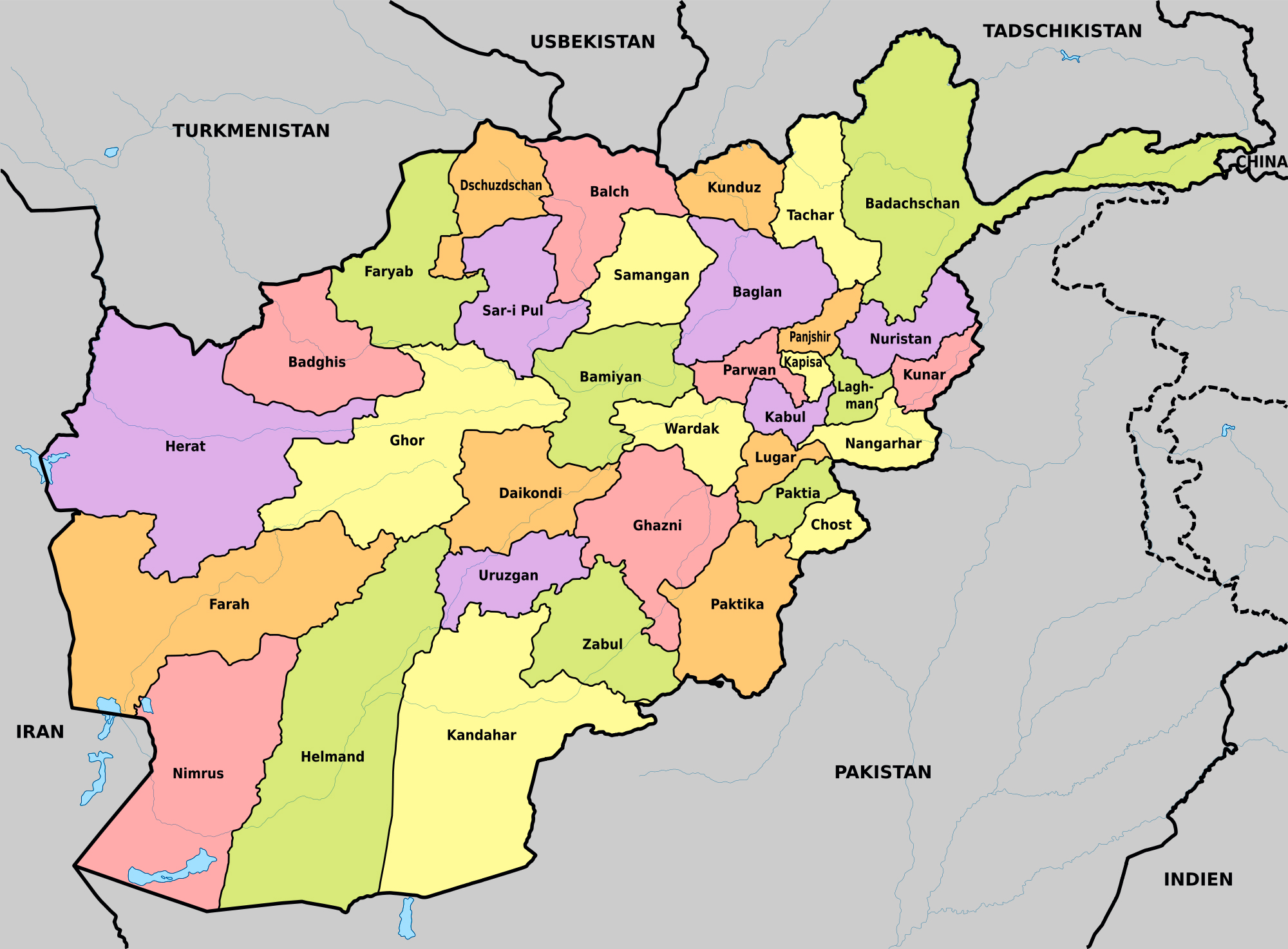 Map Of Afghanistan Area