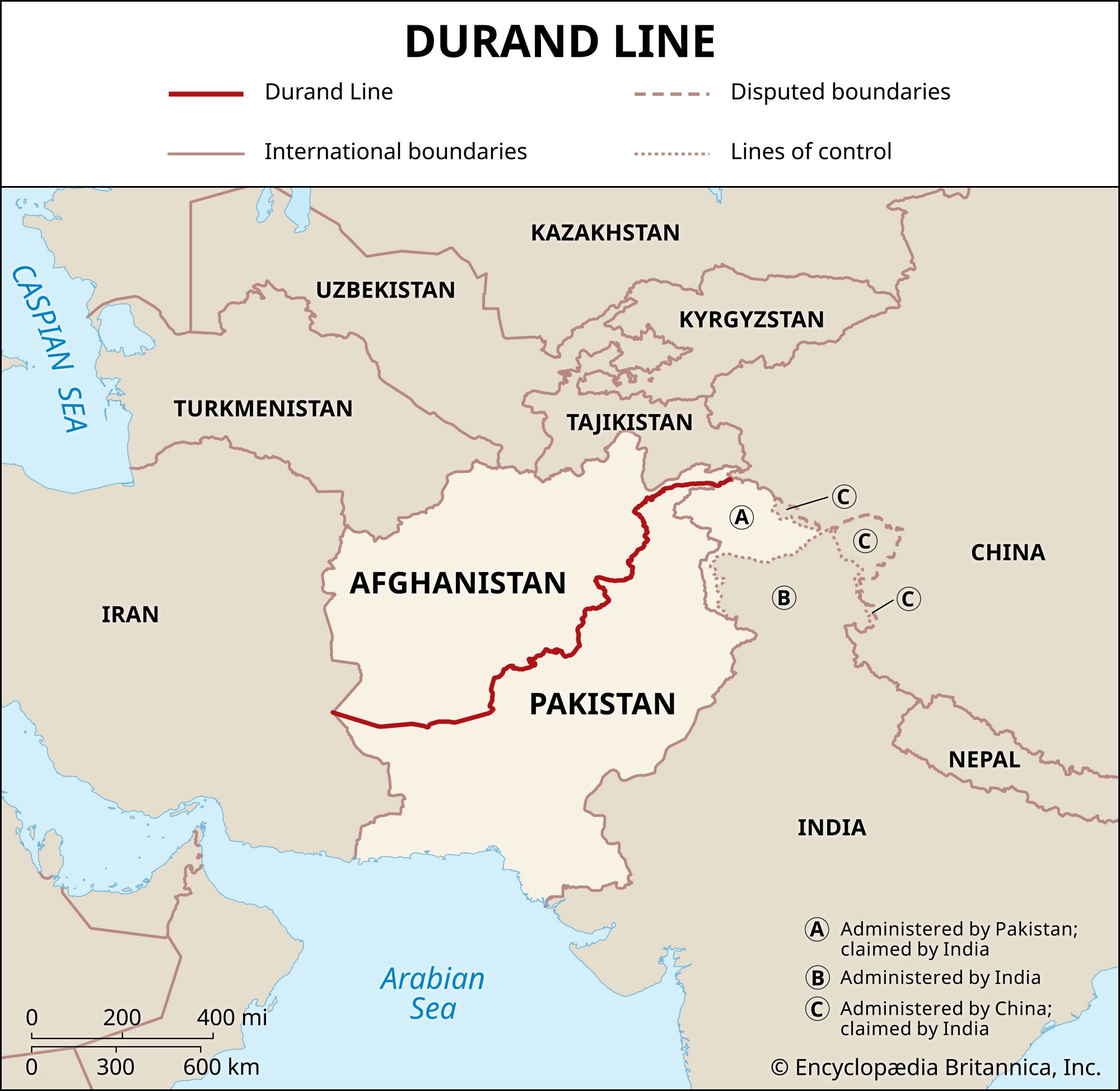 Map Of Afghanistan India Border