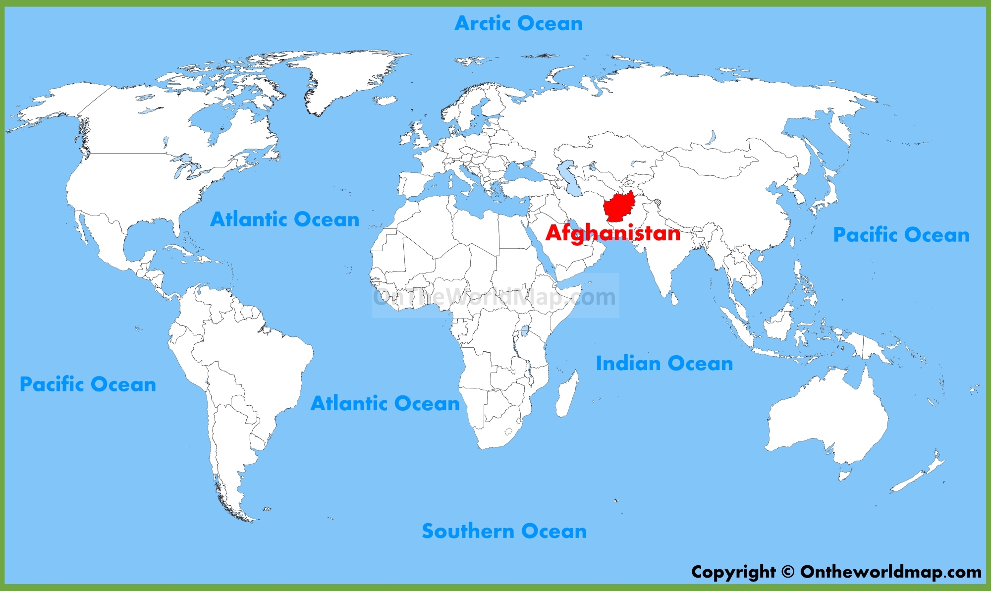 Map Of Afghanistan On World Map