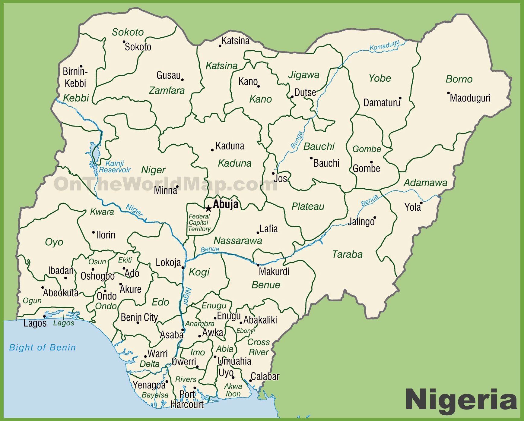 Map Of Africa And Nigeria