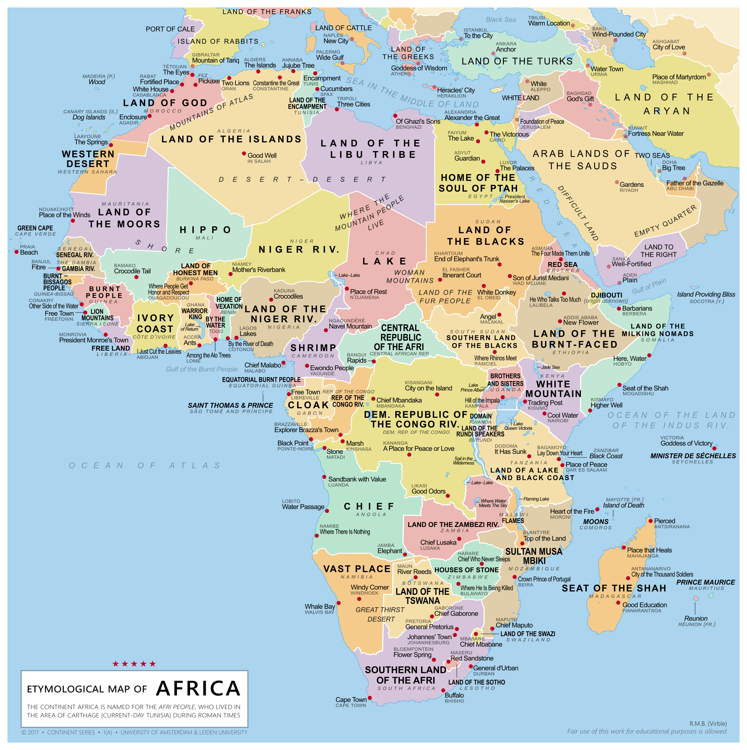Map Of Africa Country Names
